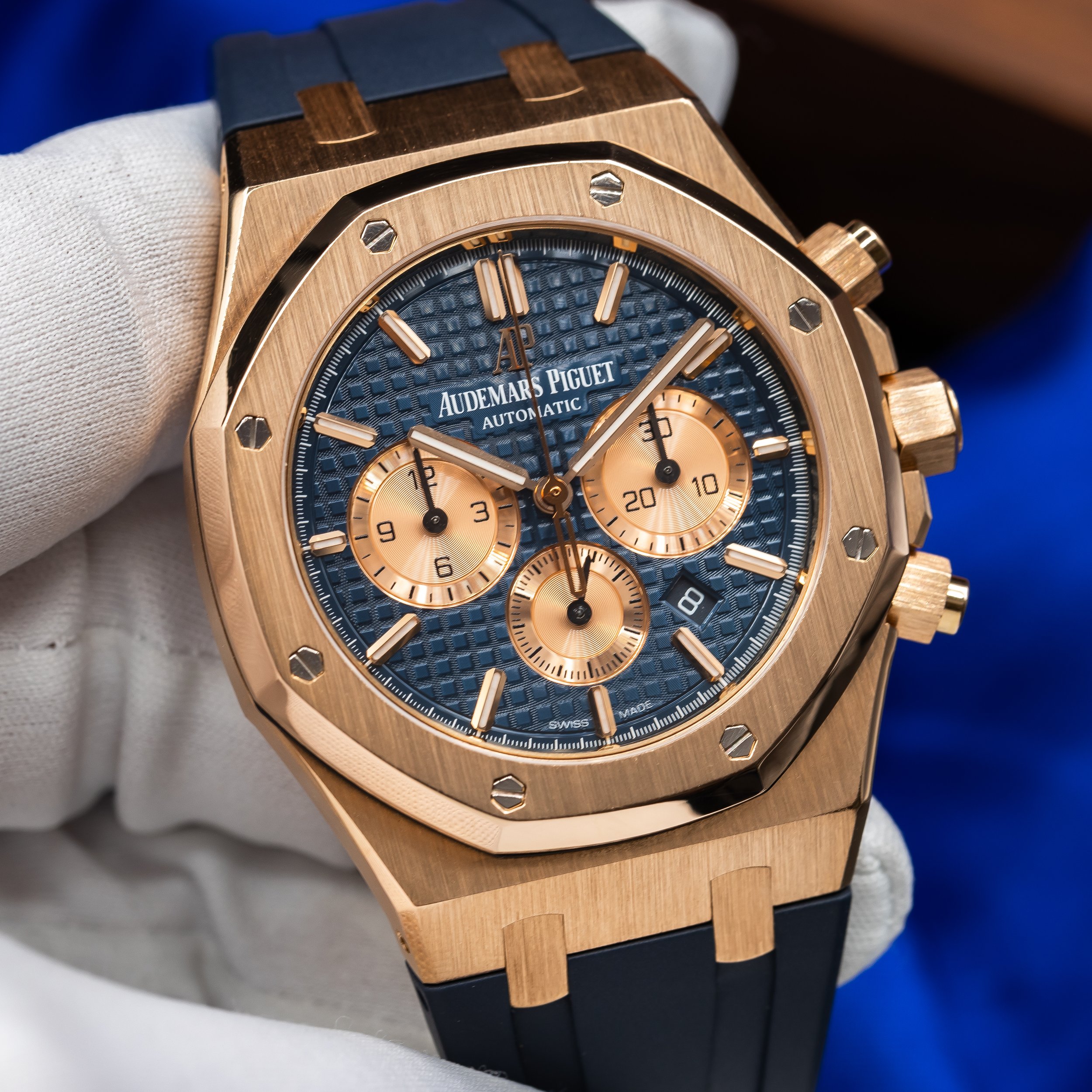 AUDEMARS PIGUET Royal Oak Rose Gold Blue Dial Chronograph 26331OR.OO.D315CR.01
