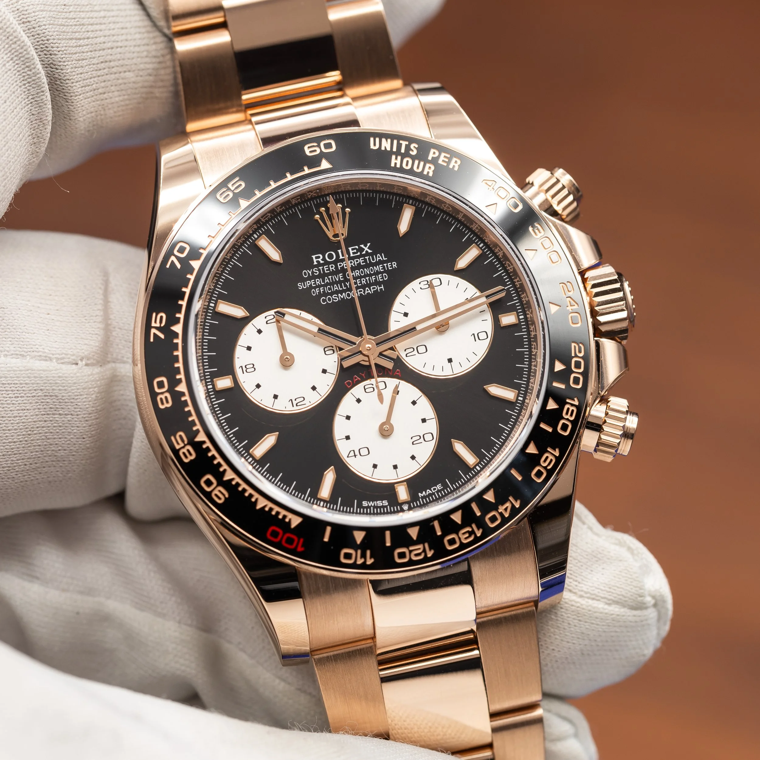 ROLEX Daytona “Le Mans” Everose Gold Black Dial Ceramic Bezel 126525LN