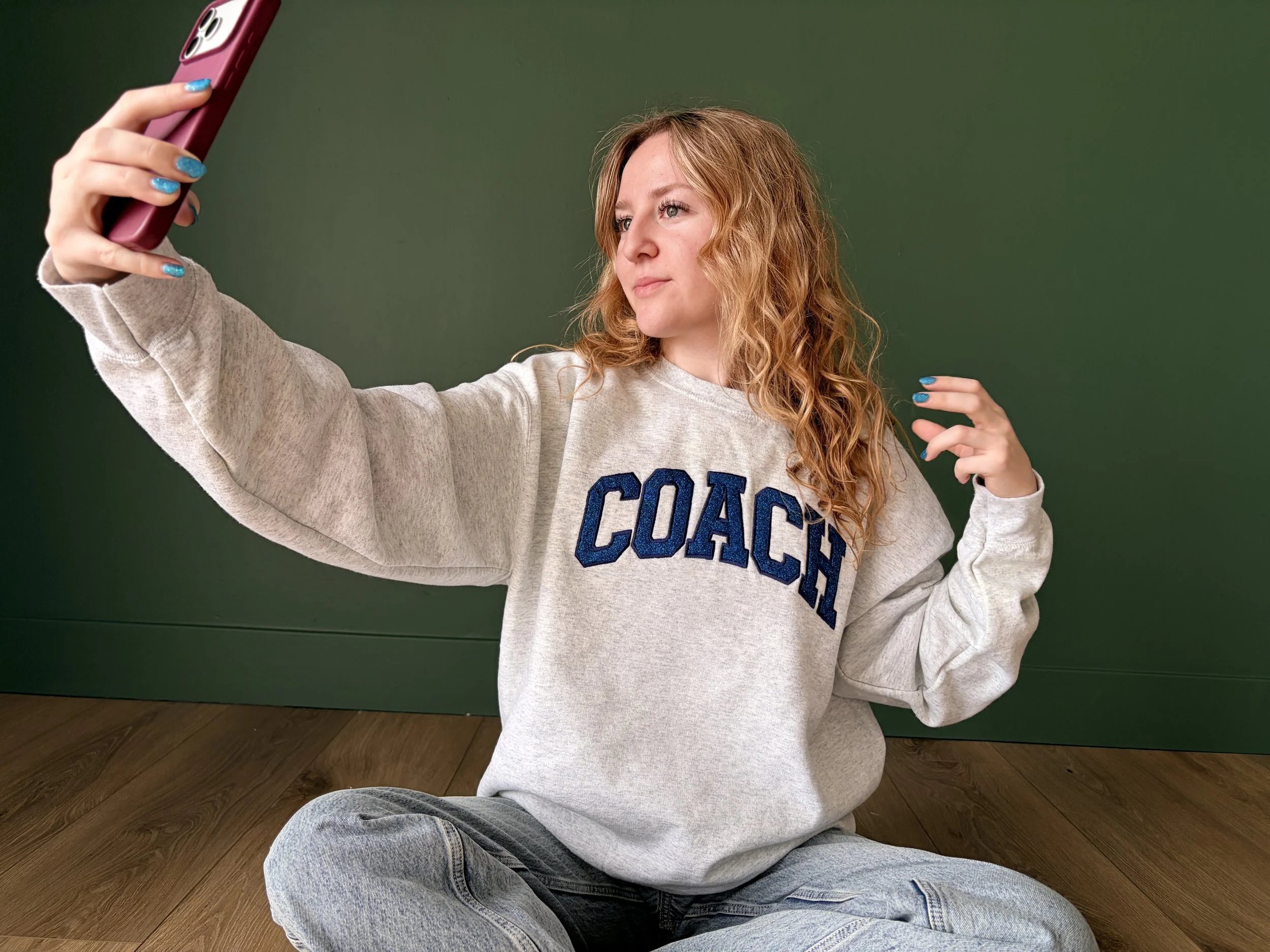 $39 CUSTOM glitter font Sweatshirt