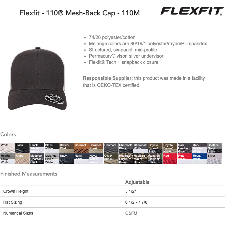 $505. Flex Fit hats (20)