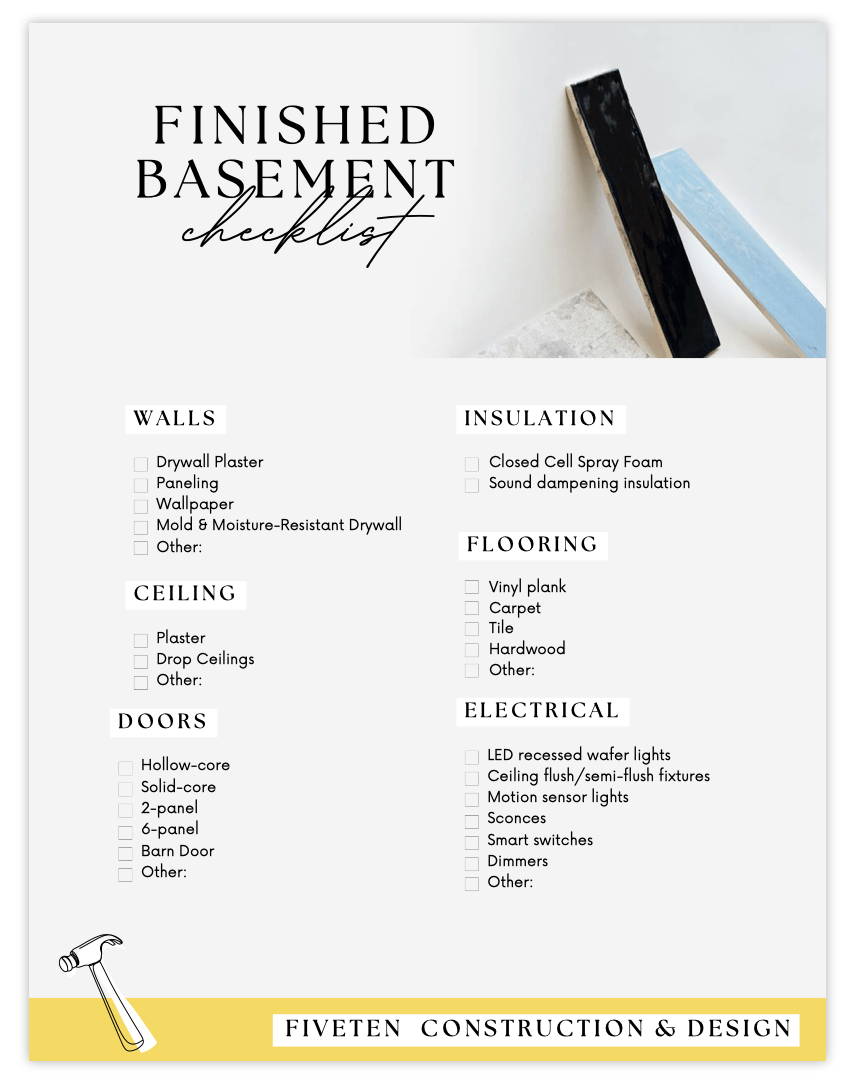 Finished basement renovation checklist PDF download