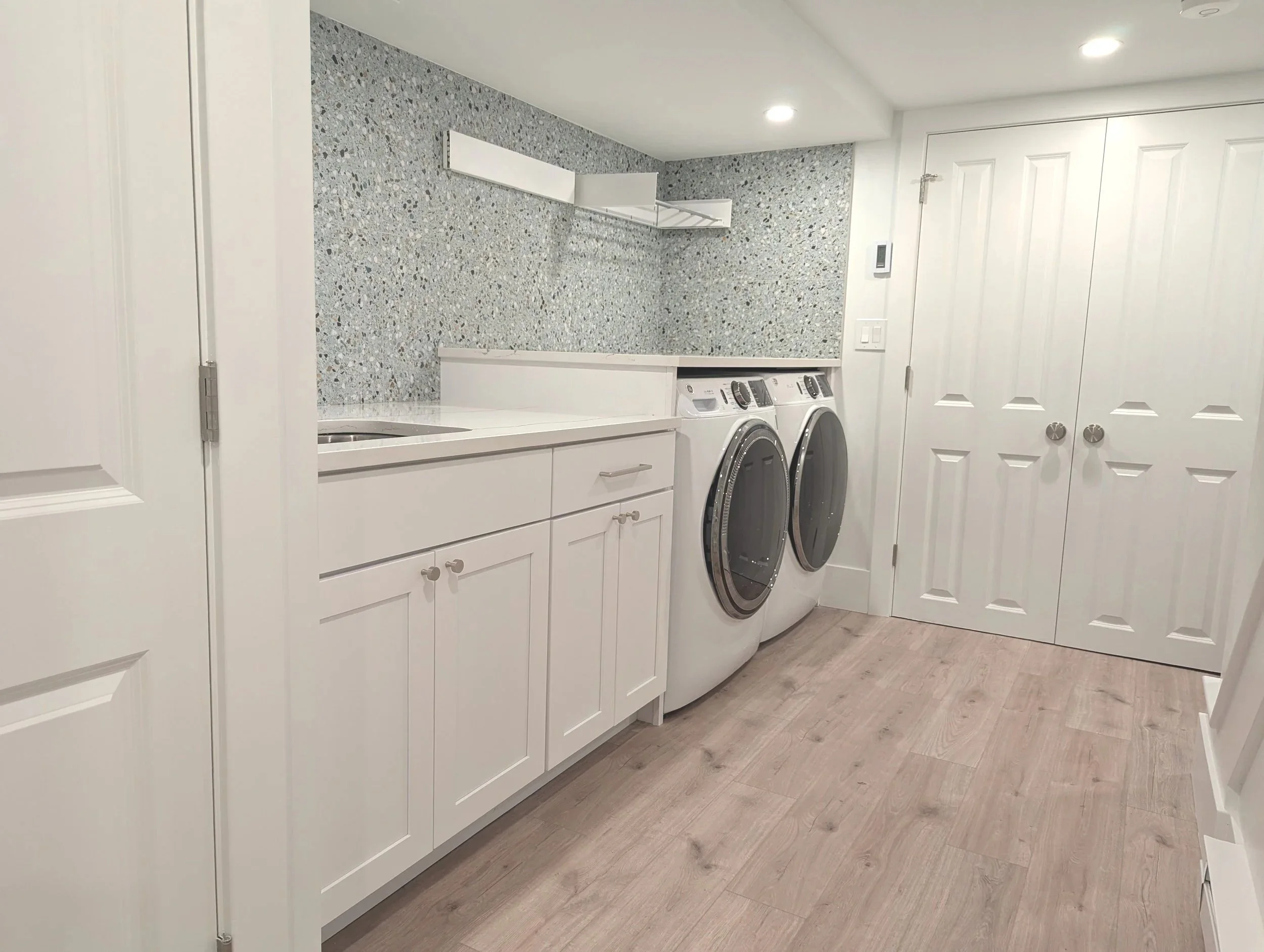 Finished basement remodel in Medford, MA by FiveTen Construction & Design