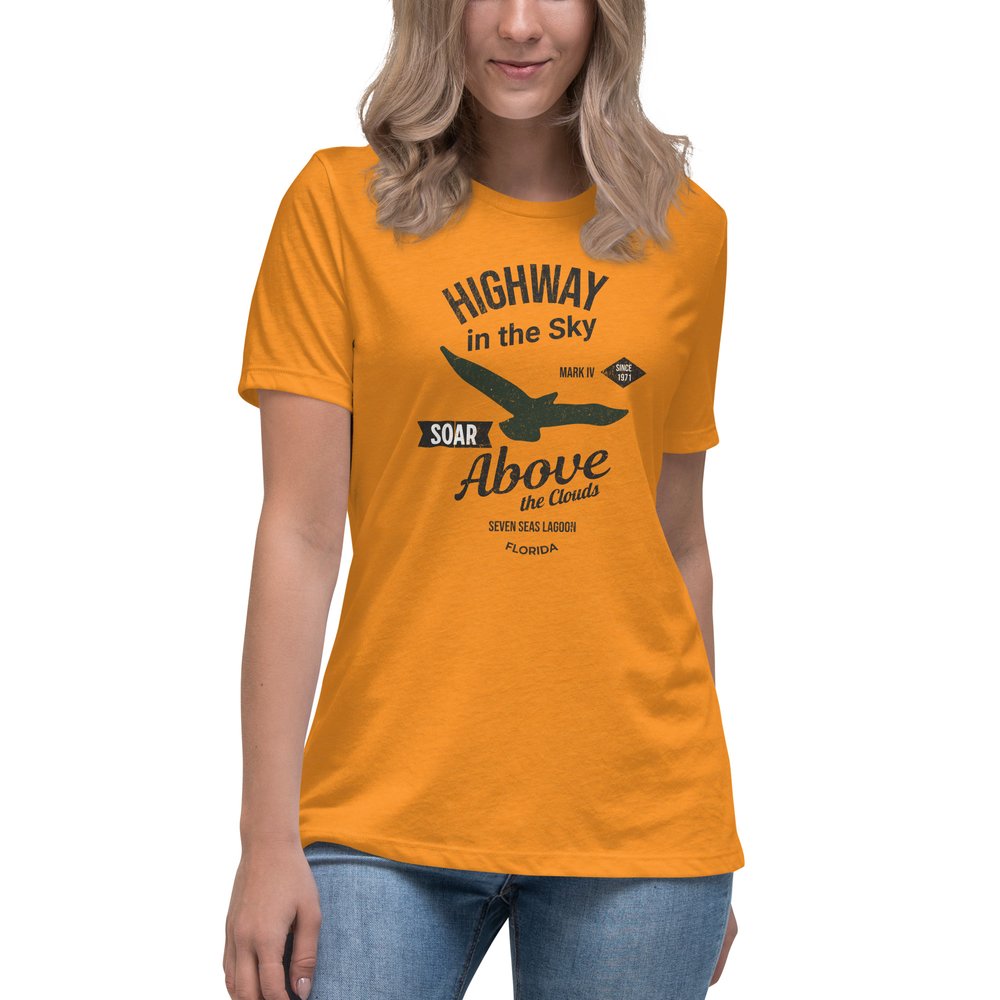 Highway in the Sky Walt Disney World monorail women's t-shirt (heather marmalade).