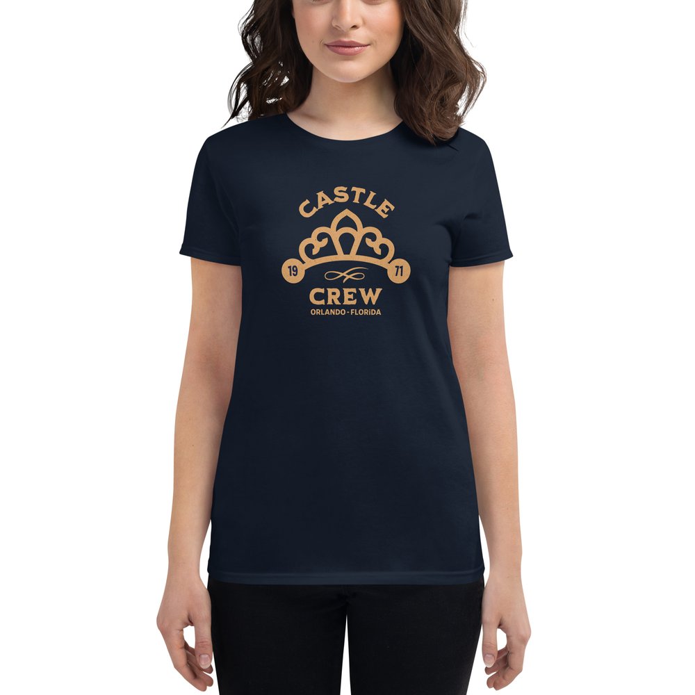 Women's Castle Crew t-shirt in navy blue. Disney inspired.