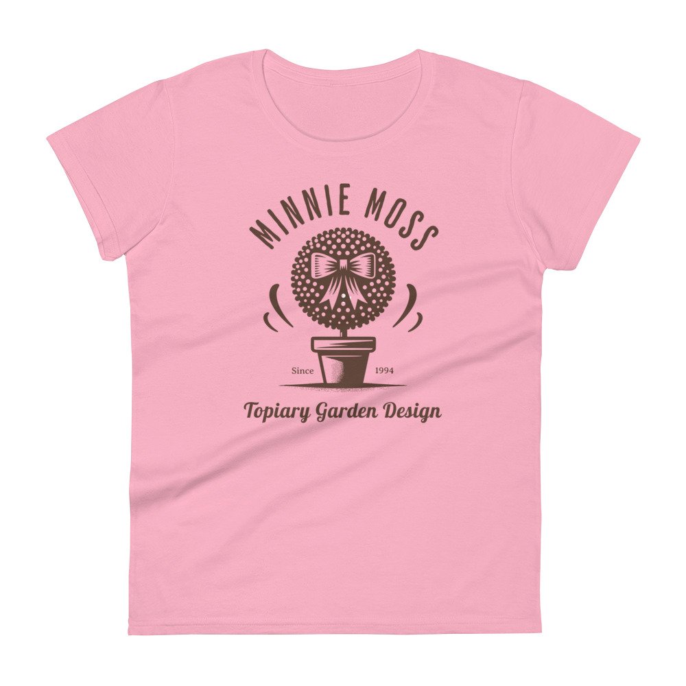 Minnie Moss Topiary Garden Design Women's T-Shirt, pink