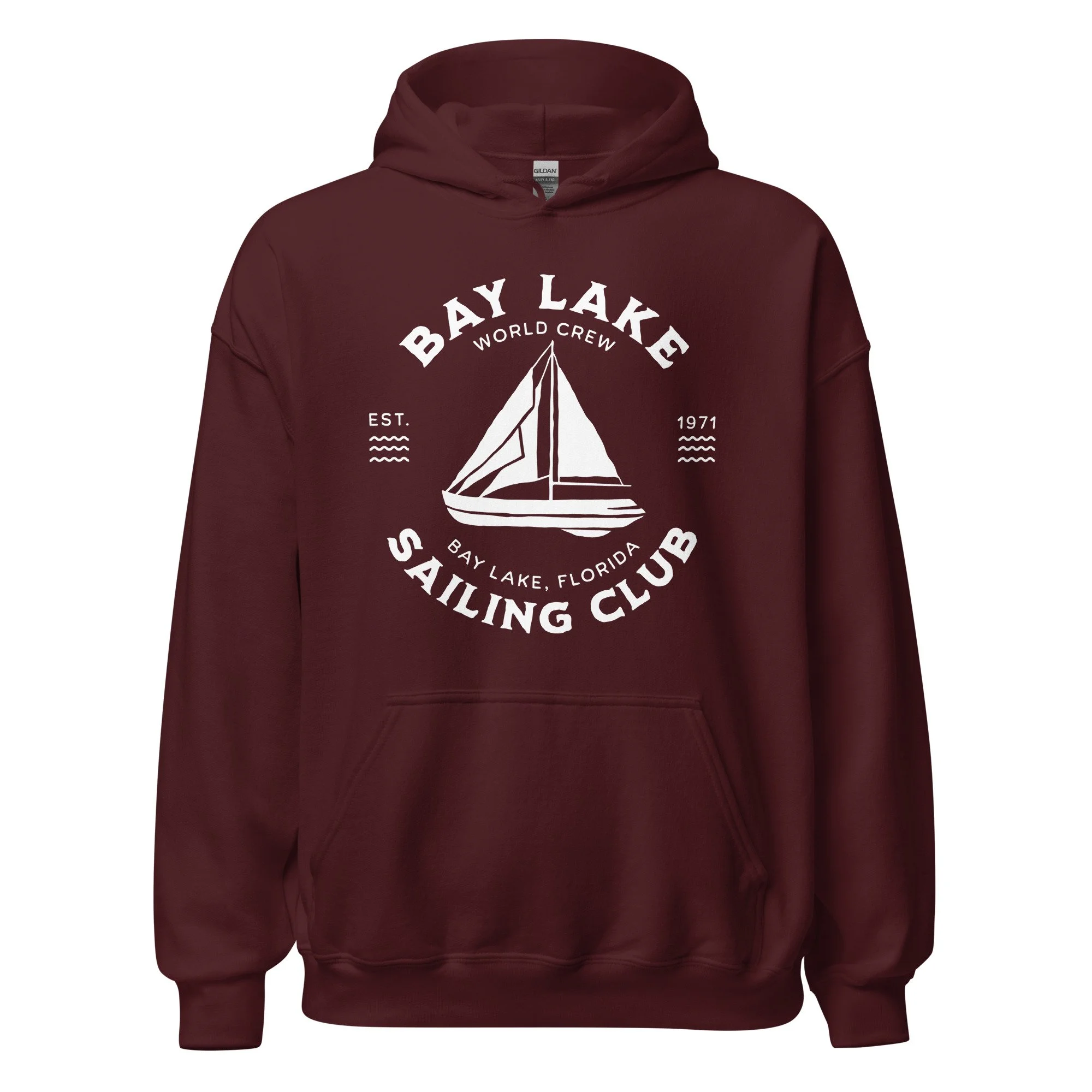 Bay Lake Sailing Club II Hoodie maroon.