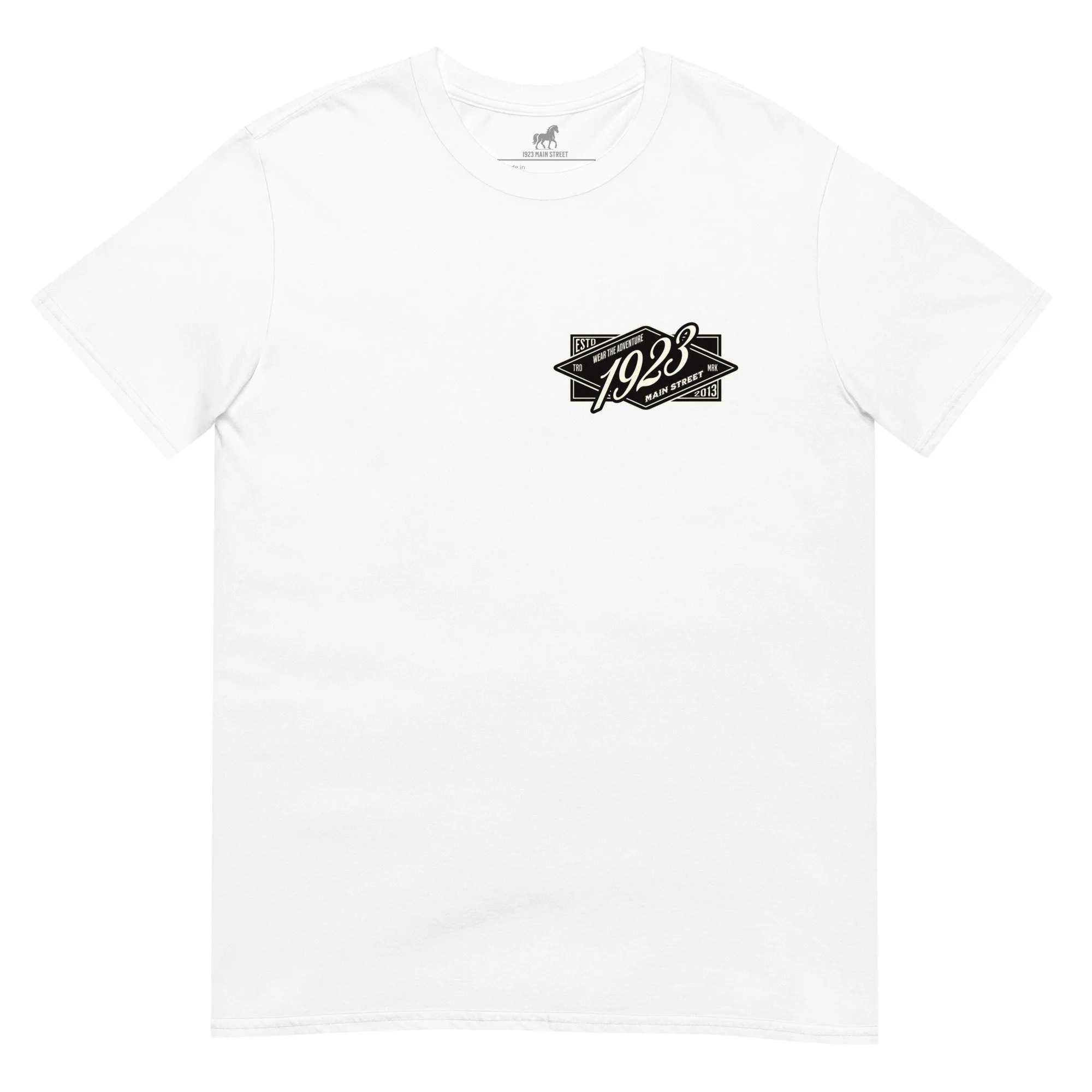 Rope Drop Apparel One Ride t-shirt white front.