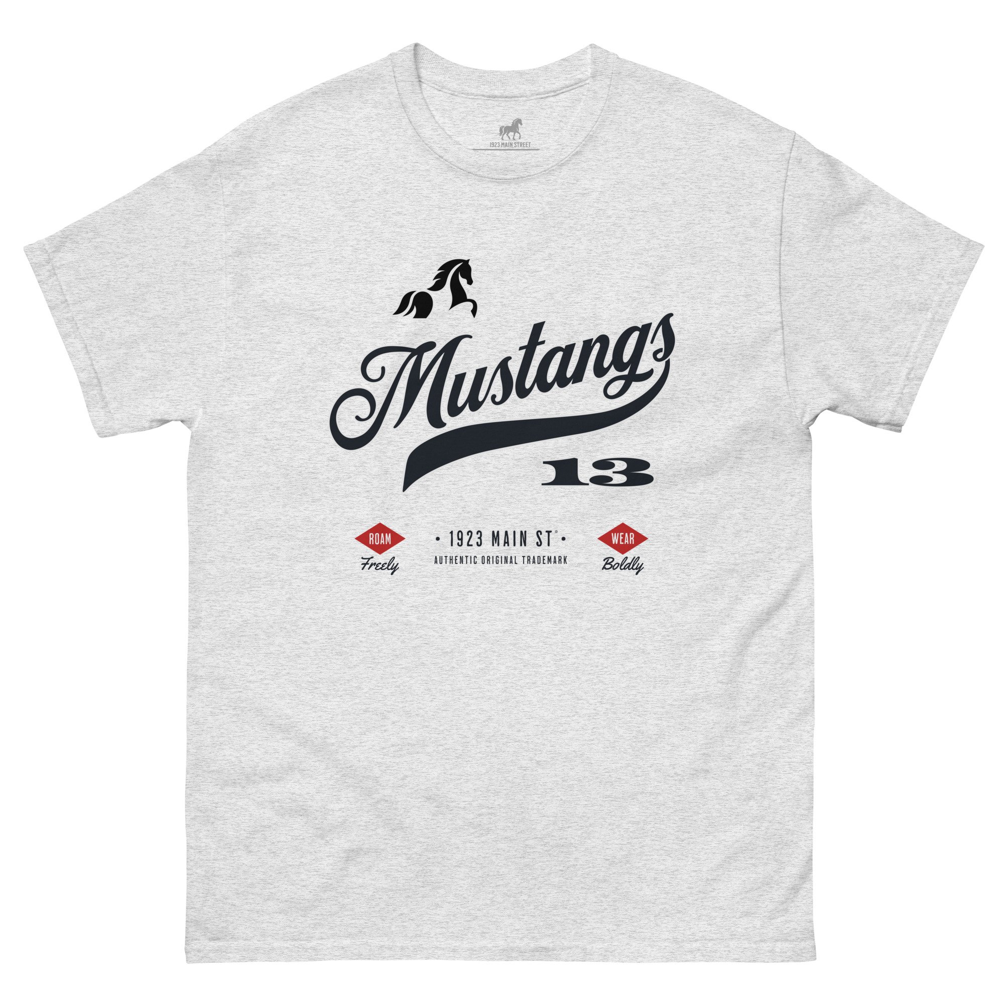 Mustangs 13 team t-shirt ash front