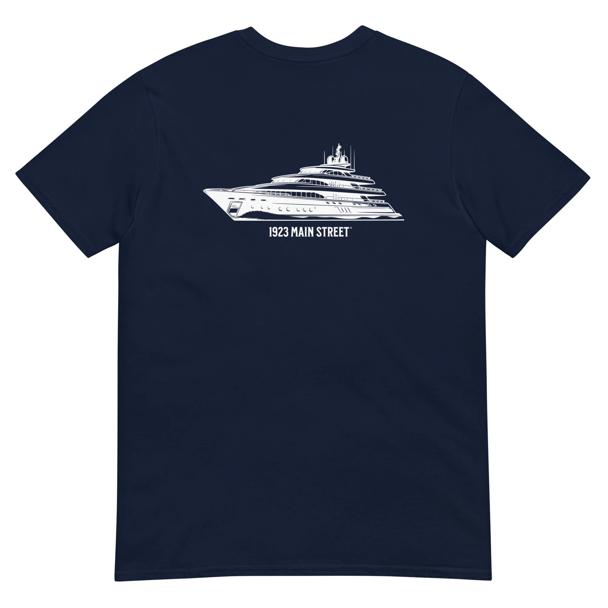 1923 Main Street super yacht crew t-shirt navy back.