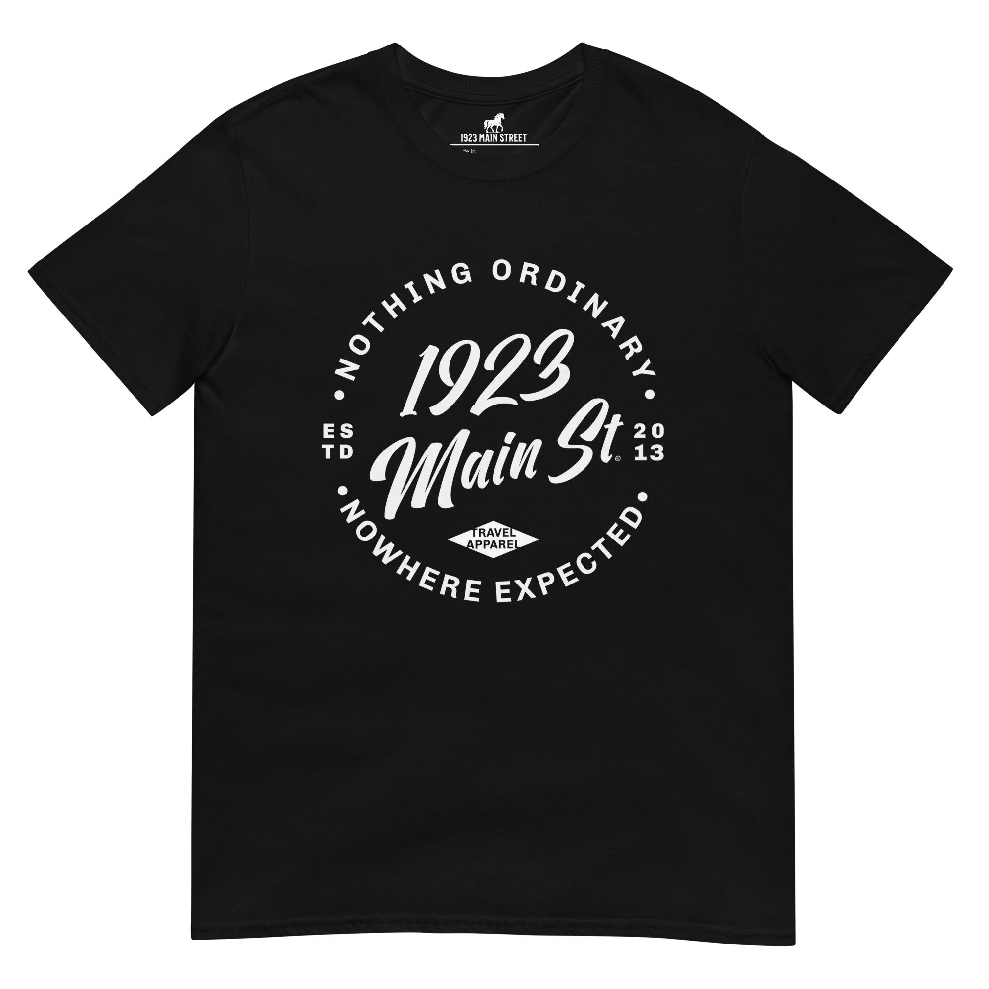 1923 Main Street Nothing Ordinary Round Logo T-Shirt black.