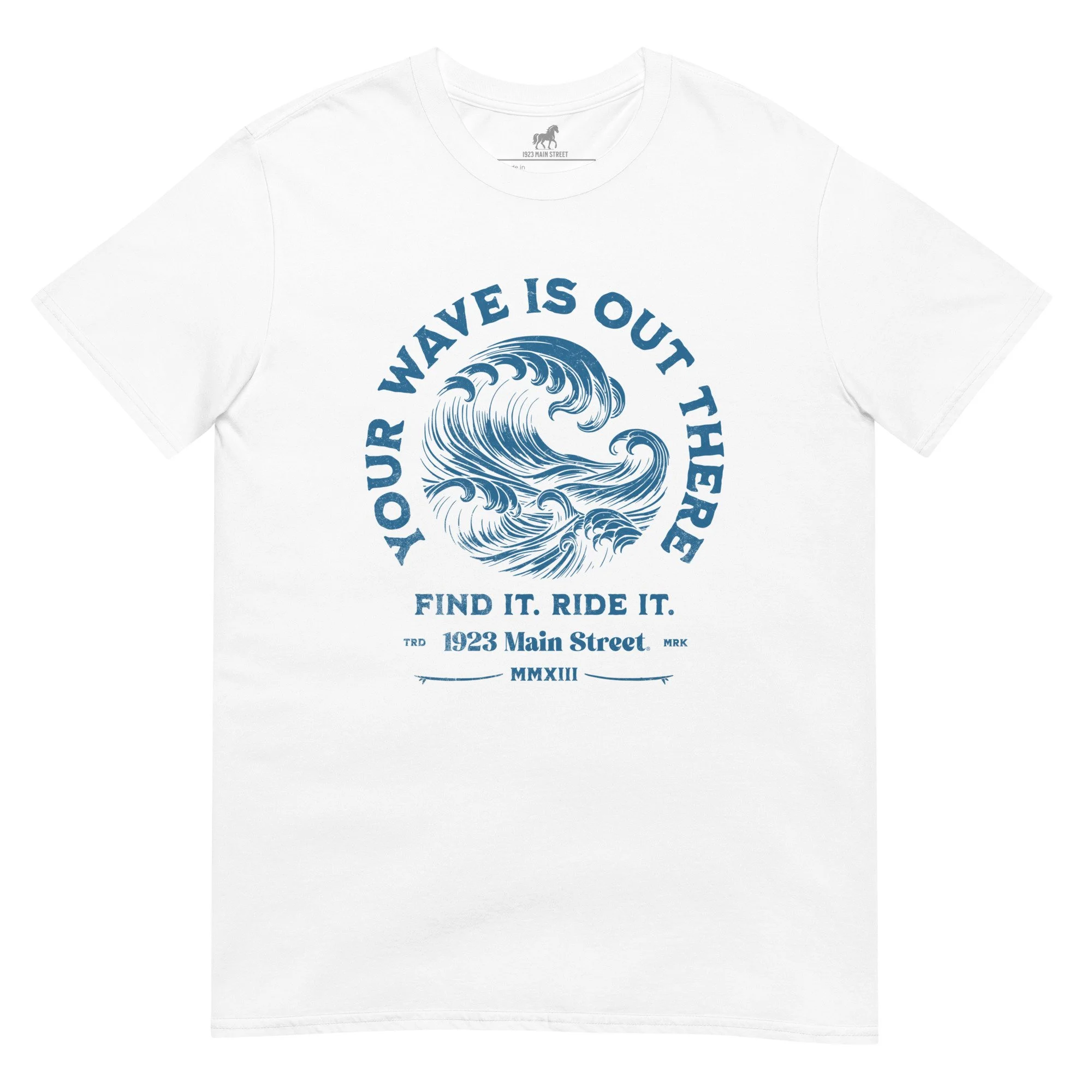 Your Wave is Out There, Rough Surf t-shirt white.