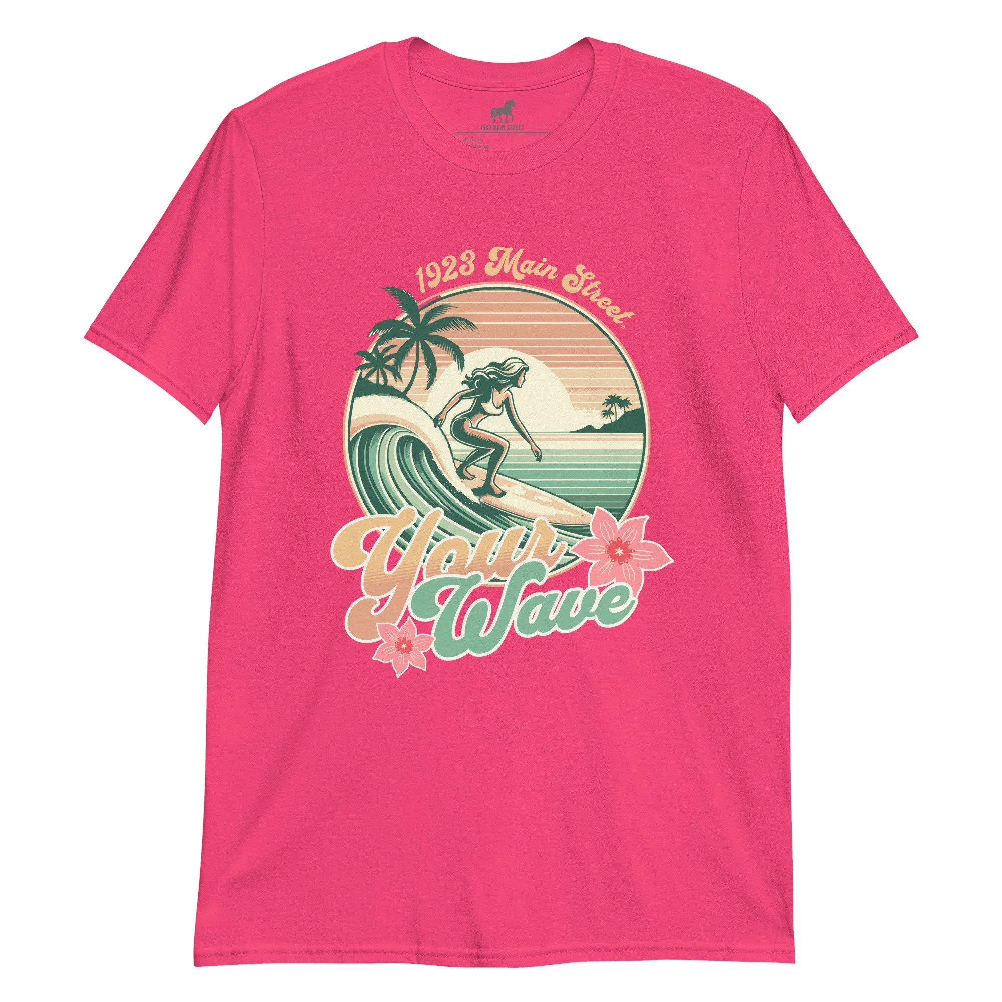 Your Wave, Surfer Girl T-Shirt heliconia.