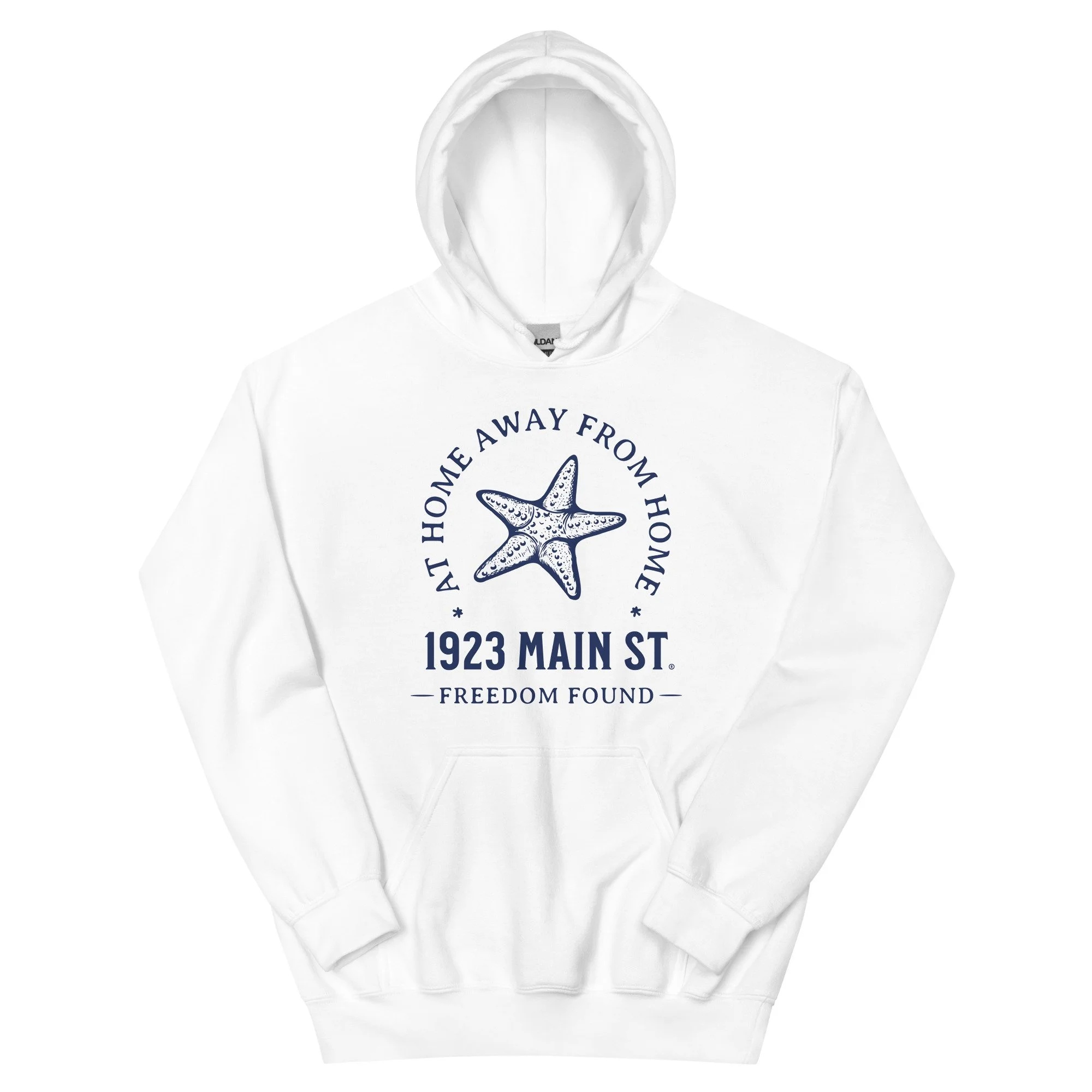 At Home Away From Home Starfish Hoodie white.
