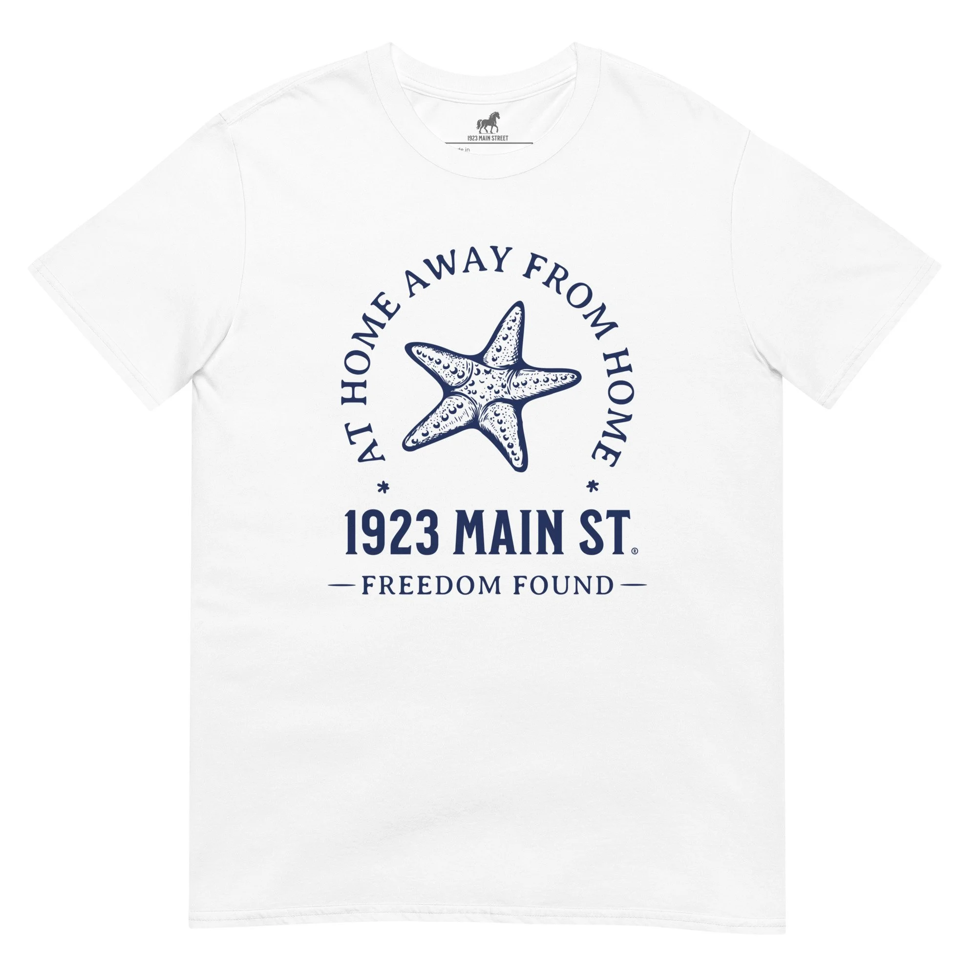 At Home Away from Home Starfish t-shirt white.