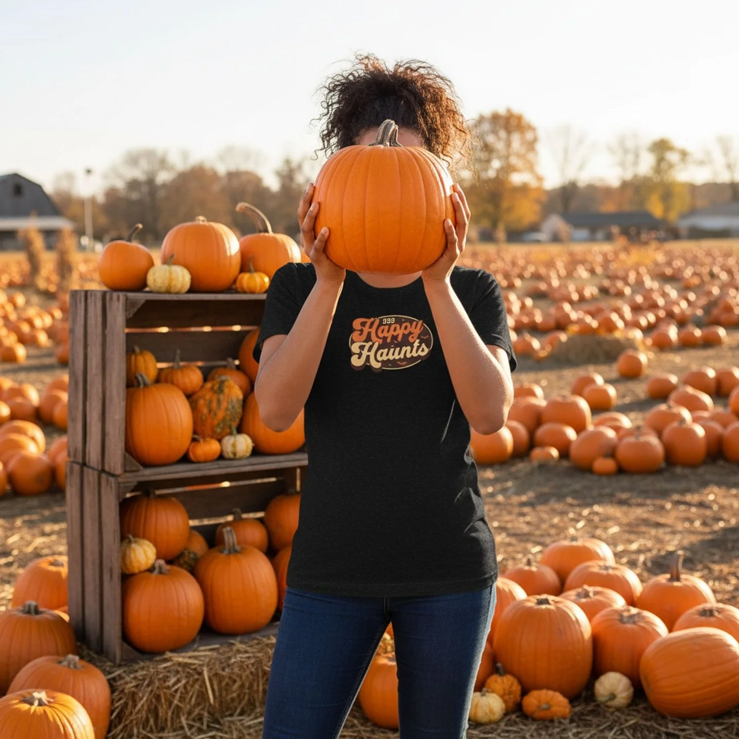 It&rsquo;s spooky season and time to hit the pumpkin patch. 

Are you a pumpkin patch person? There sure are some good photo opps there for your feed... ;)

The 999 Happy Haunts unisex tee by 1923 Main Street.

https://www.1923mainstreet.com/shop/p/h