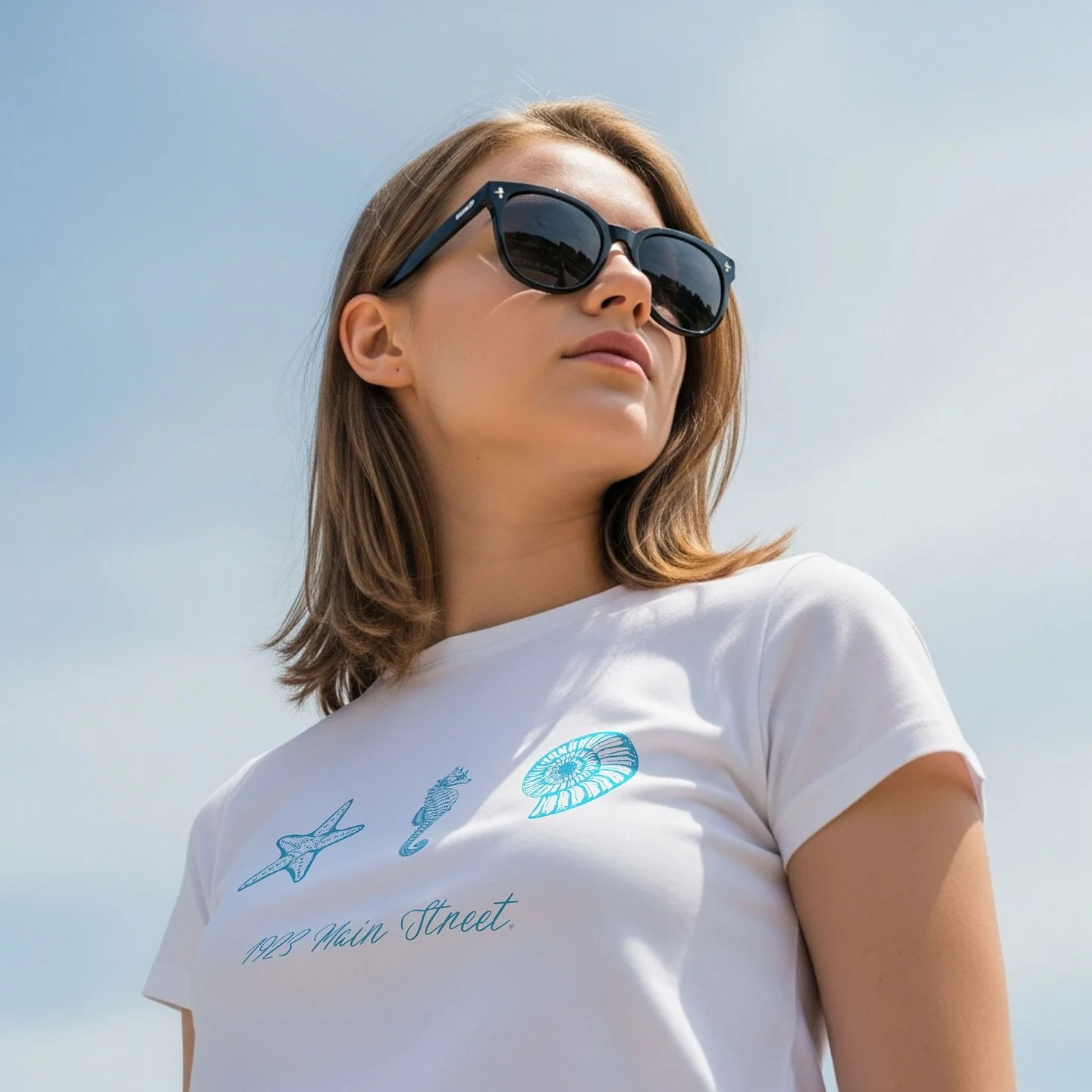 Sea Three and me.

Simple elegance and timeless style come together on this lightweight easy-wearing tee. Our Sea Three, Blue Logo women&rsquo;s t-shirt is a perfect and subtle way to celebrate beach life and coastal style with a starfish, seahorse a