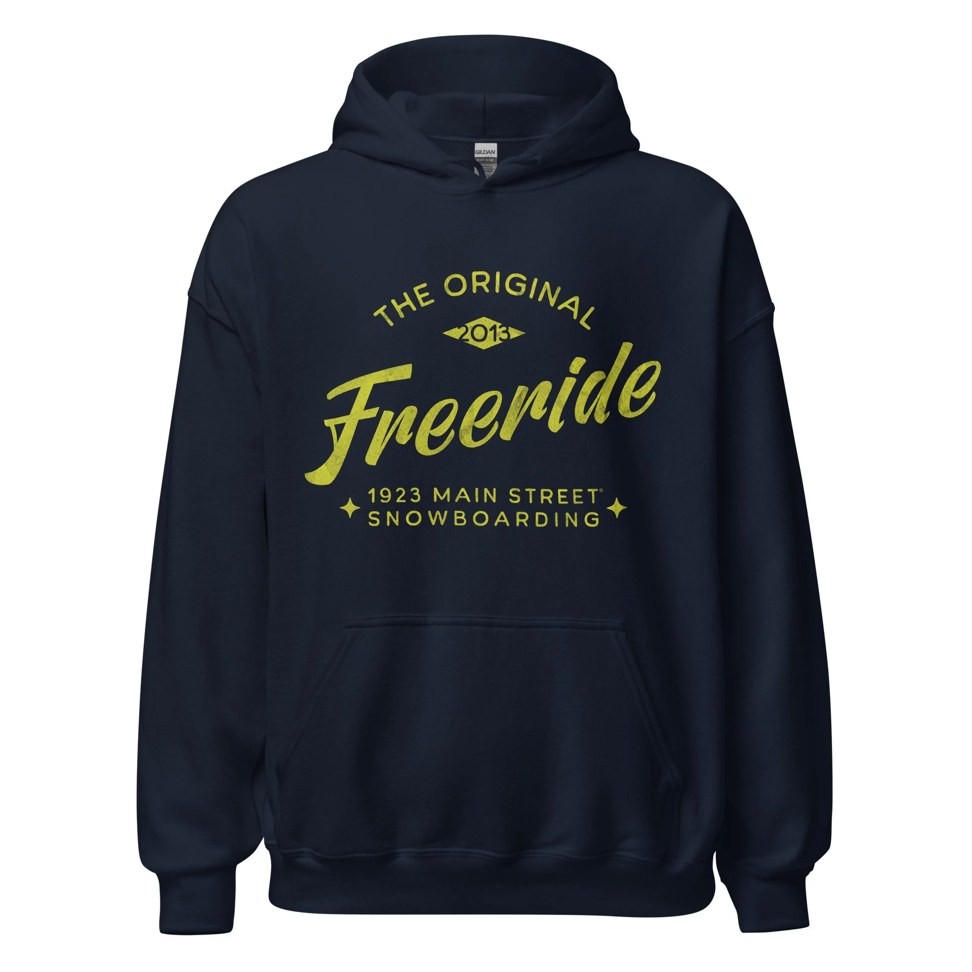 Original Freeride Snowboarding hoodie navy.