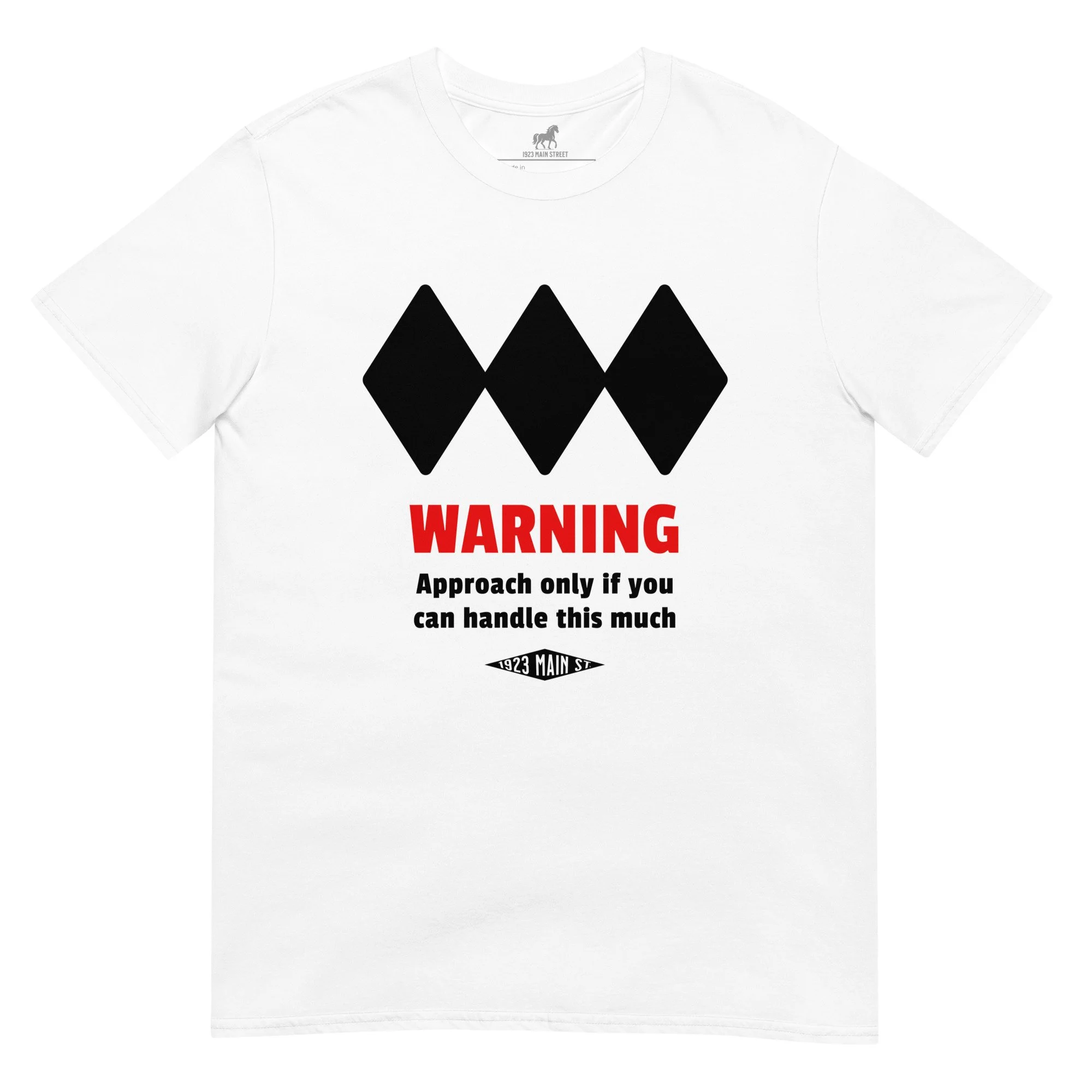 Triple Black Diamond Snowboarding Warning women's t-shirt white.