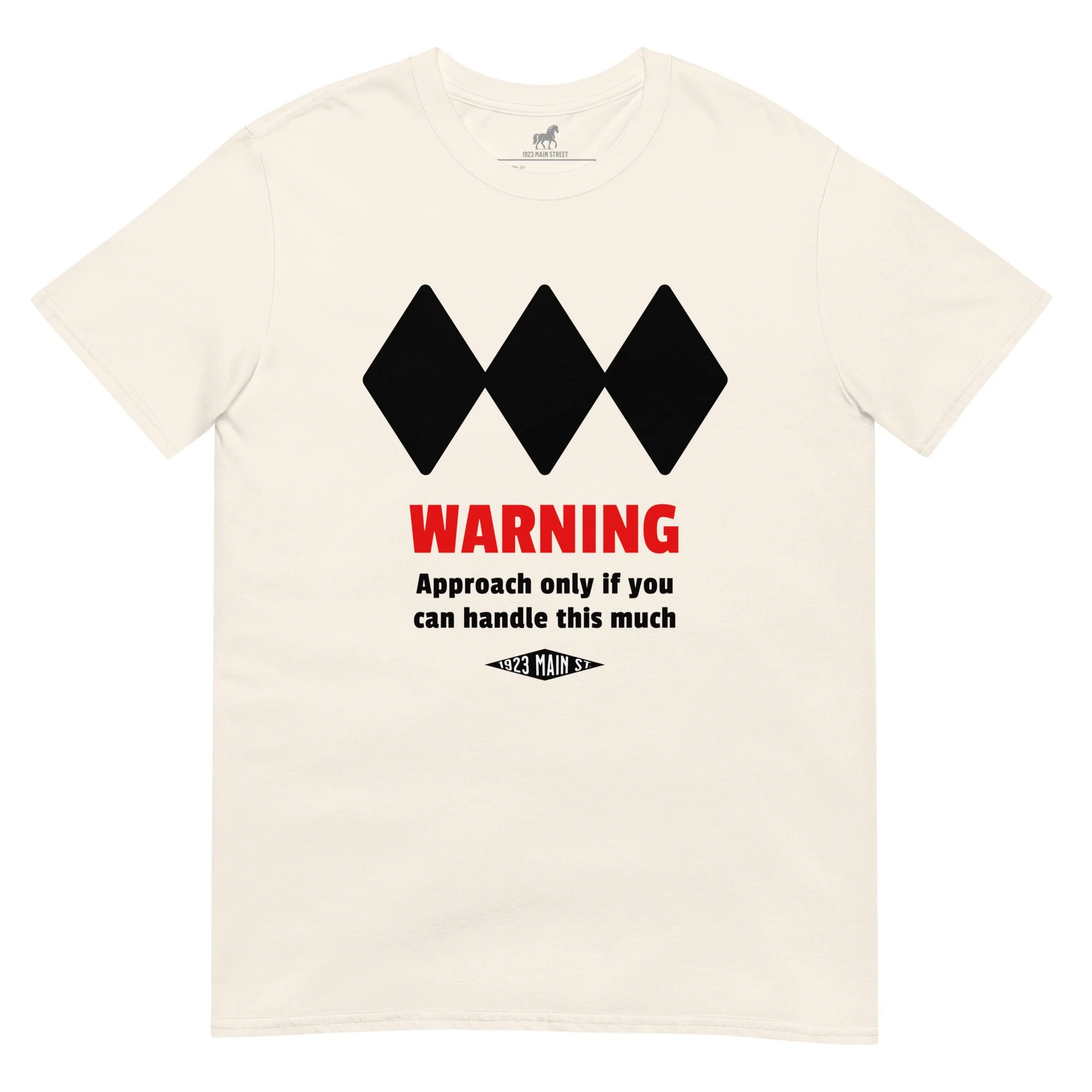 Triple Black Diamond Snowboarding Warning women's t-shirt natural.