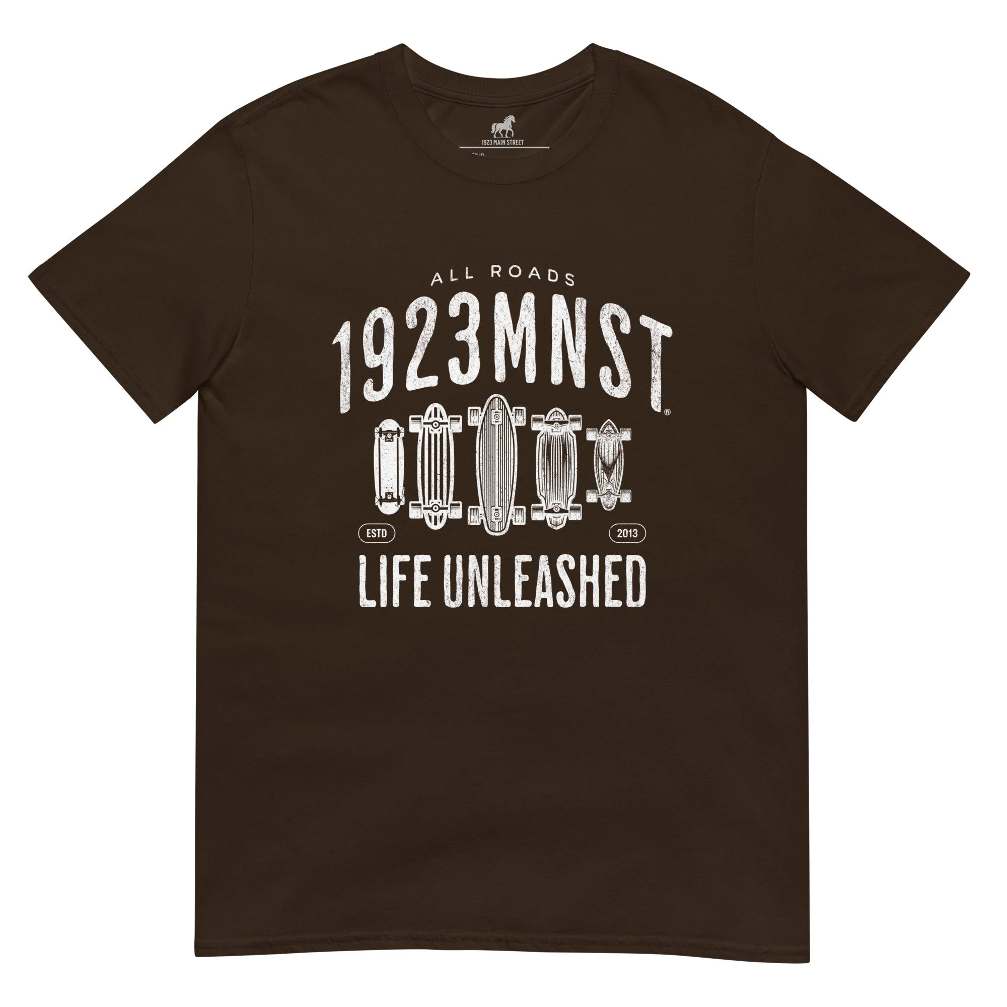 Life Unleashed Skateboards T-Shirt size dark chocolate.