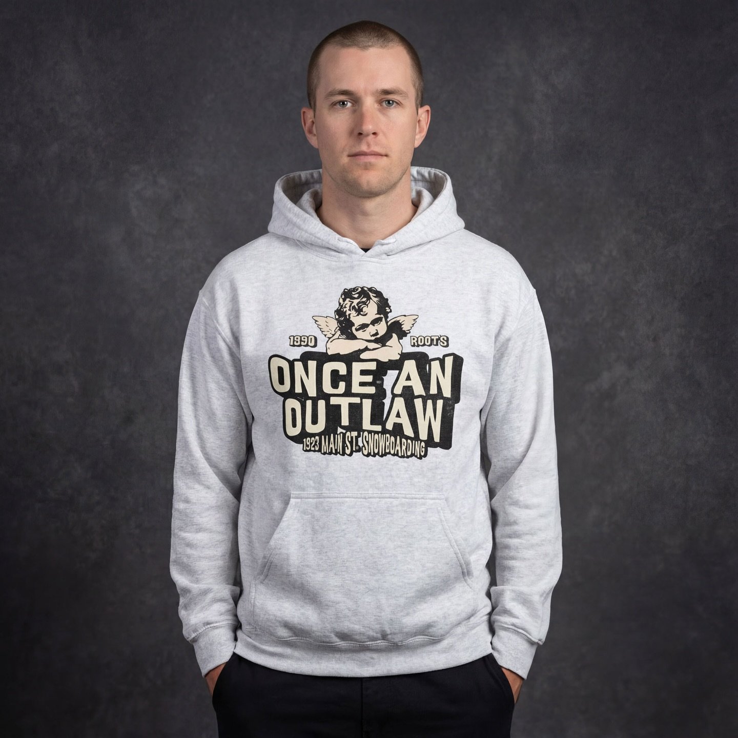 The Once an Outlaw Cherub Hoodie from 1923 Main Street&reg; Snowboarding is inspired by the era when riders were shut out, ignored, and told no&mdash;then rode anyway. 

https://www.1923mainstreet.com/shop/p/once-an-outlaw-cherub-hoodie

#onceanoutla