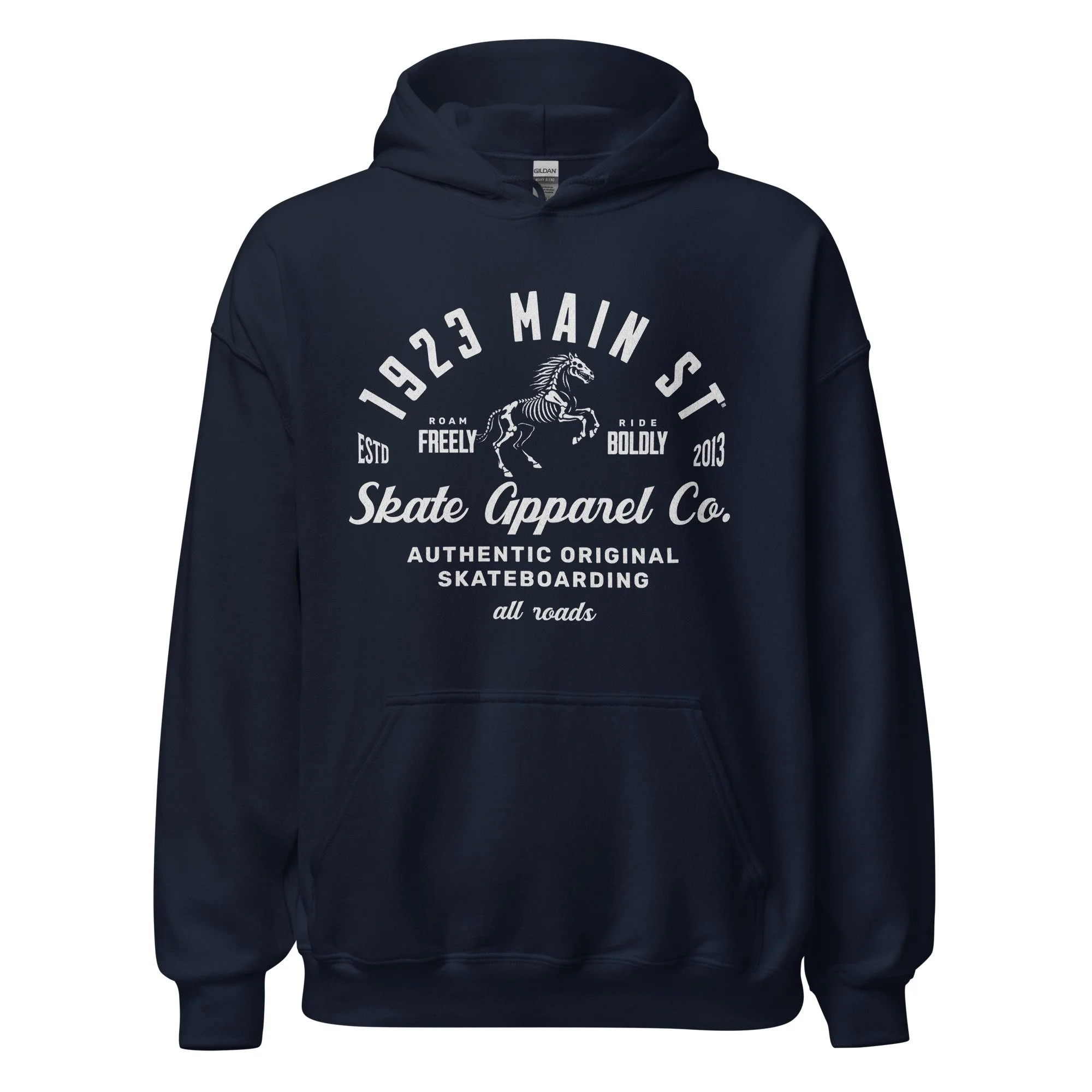 Night Rider Skate Apparel skateboarding hoodie navy.