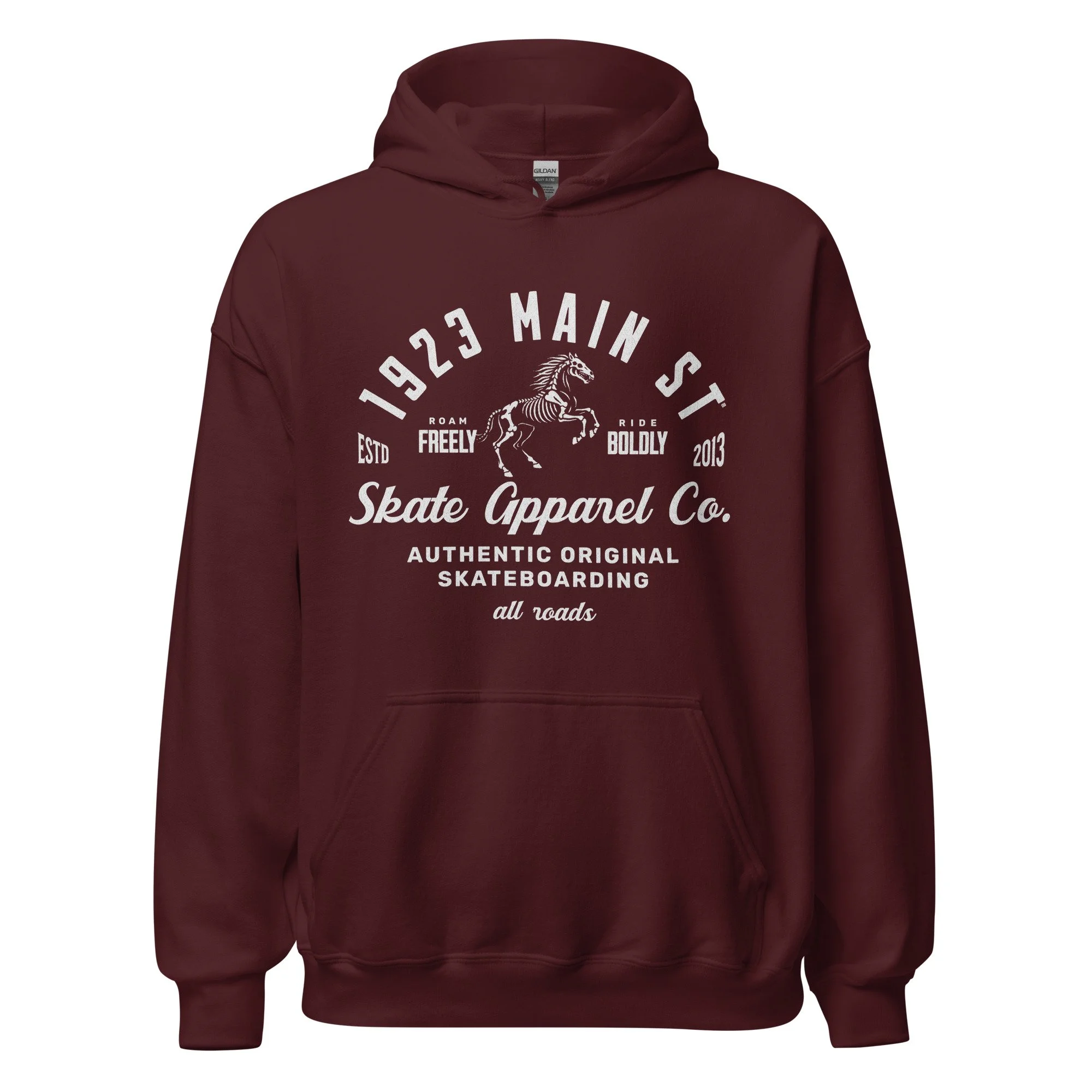 Night Rider Skate Apparel skateboarding hoodie maroon.