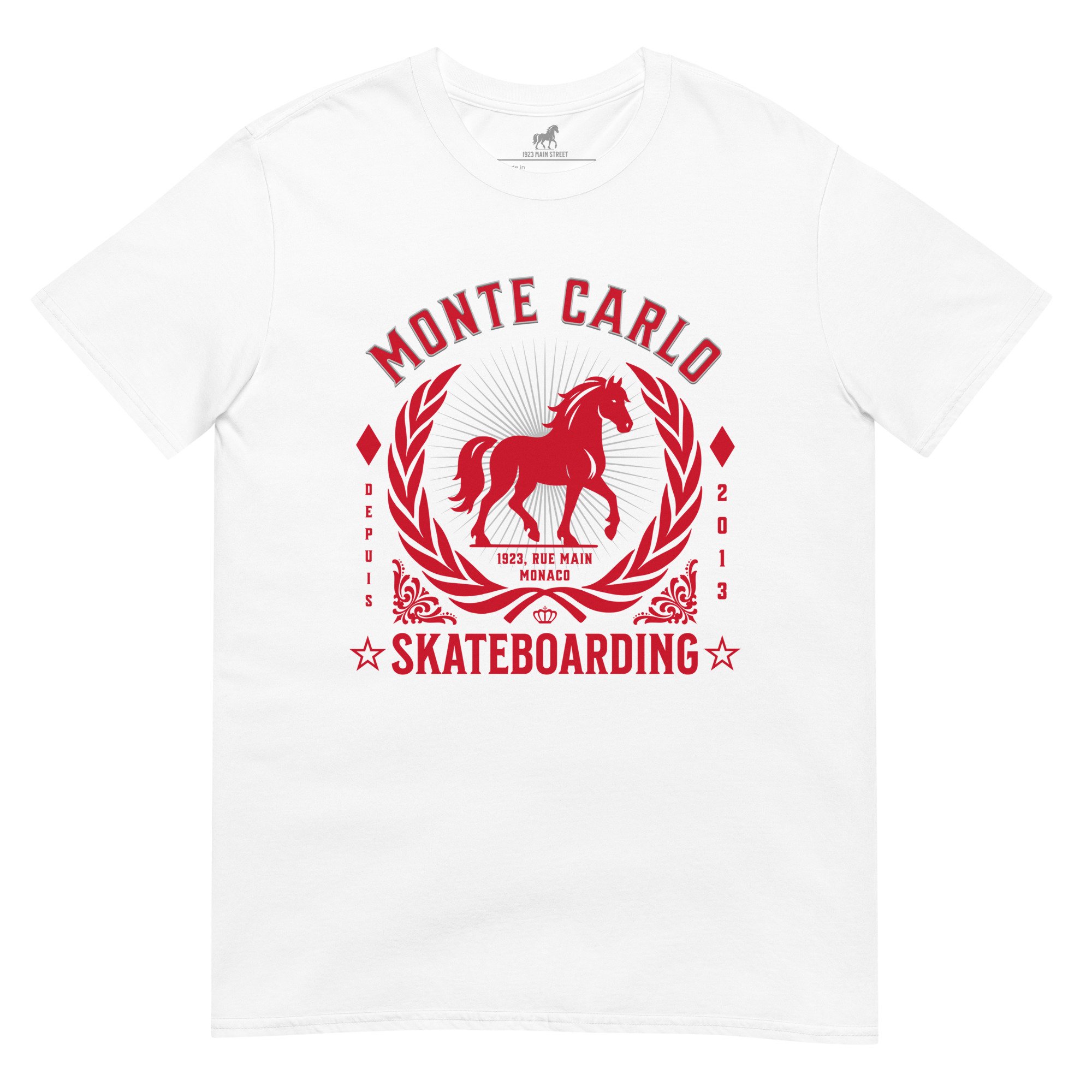 Monte Carlo Skateboarding t-shirt white.