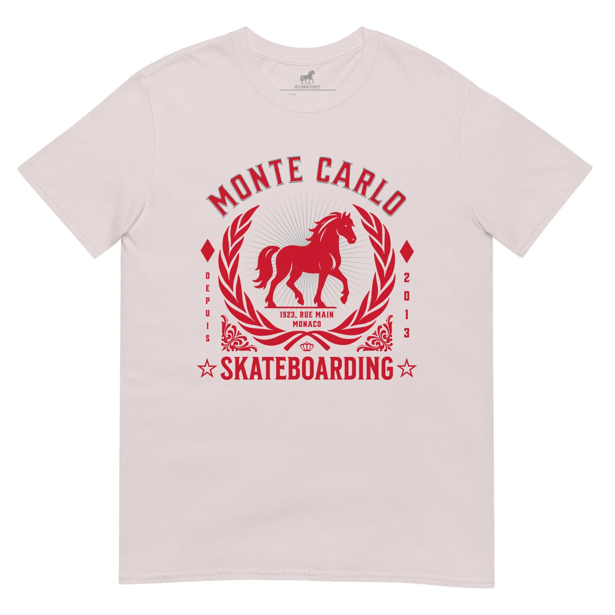 Monte Carlo Skateboarding t-shirt ice grey.