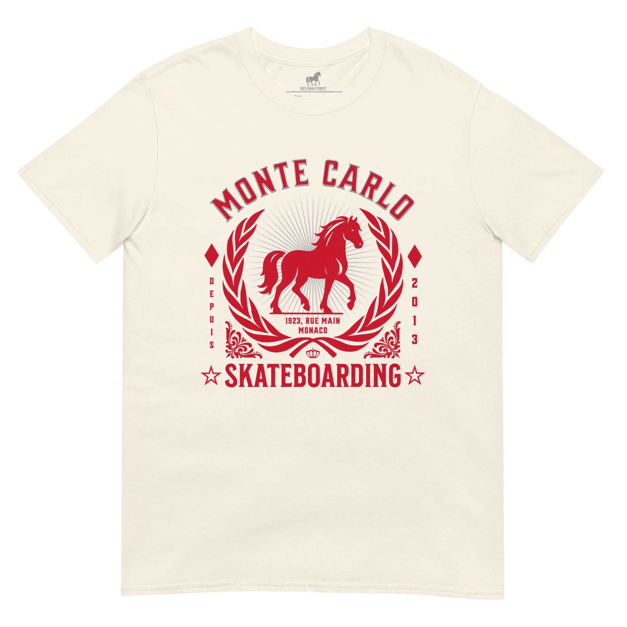 Monte Carlo Skateboarding t-shirt natural.