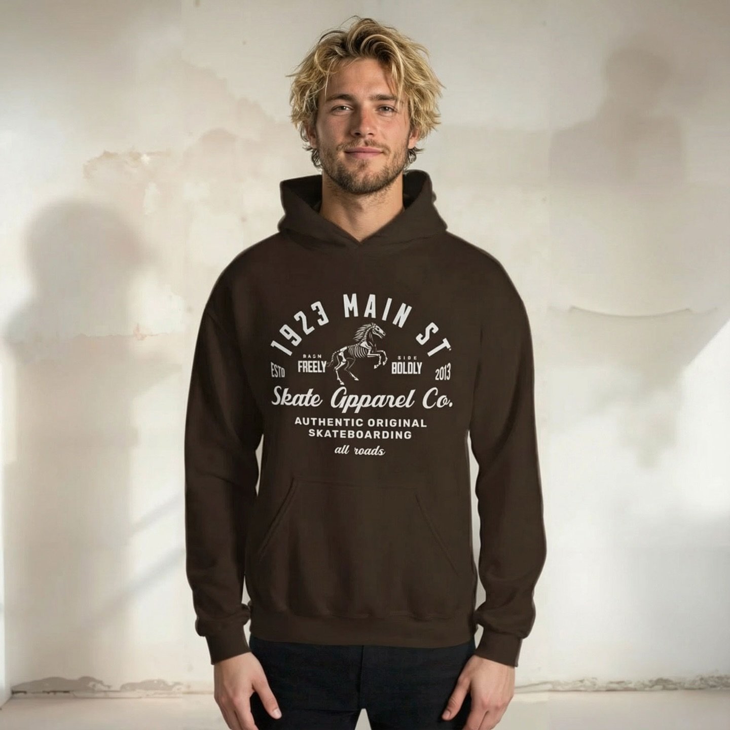 The Night Rider Skate Apparel Co. hoodie by 1923 Main Street&reg; features our iconic Bones Mane (our trusty brand mascot) graphic and delivers it all in a warm, durable skateboarding hoodie designed for night riders (and cool days).

https://www.192
