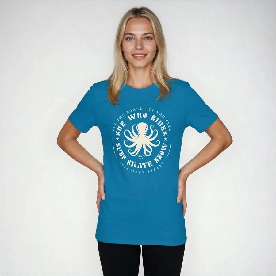 She Who Rides Octo Tee &mdash; Surf, Skate, Snow

For Women Who Ride Every Line of Life

https://www.1923mainstreet.com/shop/p/she-who-rides-octo-t-shirt

Also available as a hoodie

#womenstshirt #surfing #skateboarding #snowboarding #1923mainstreet