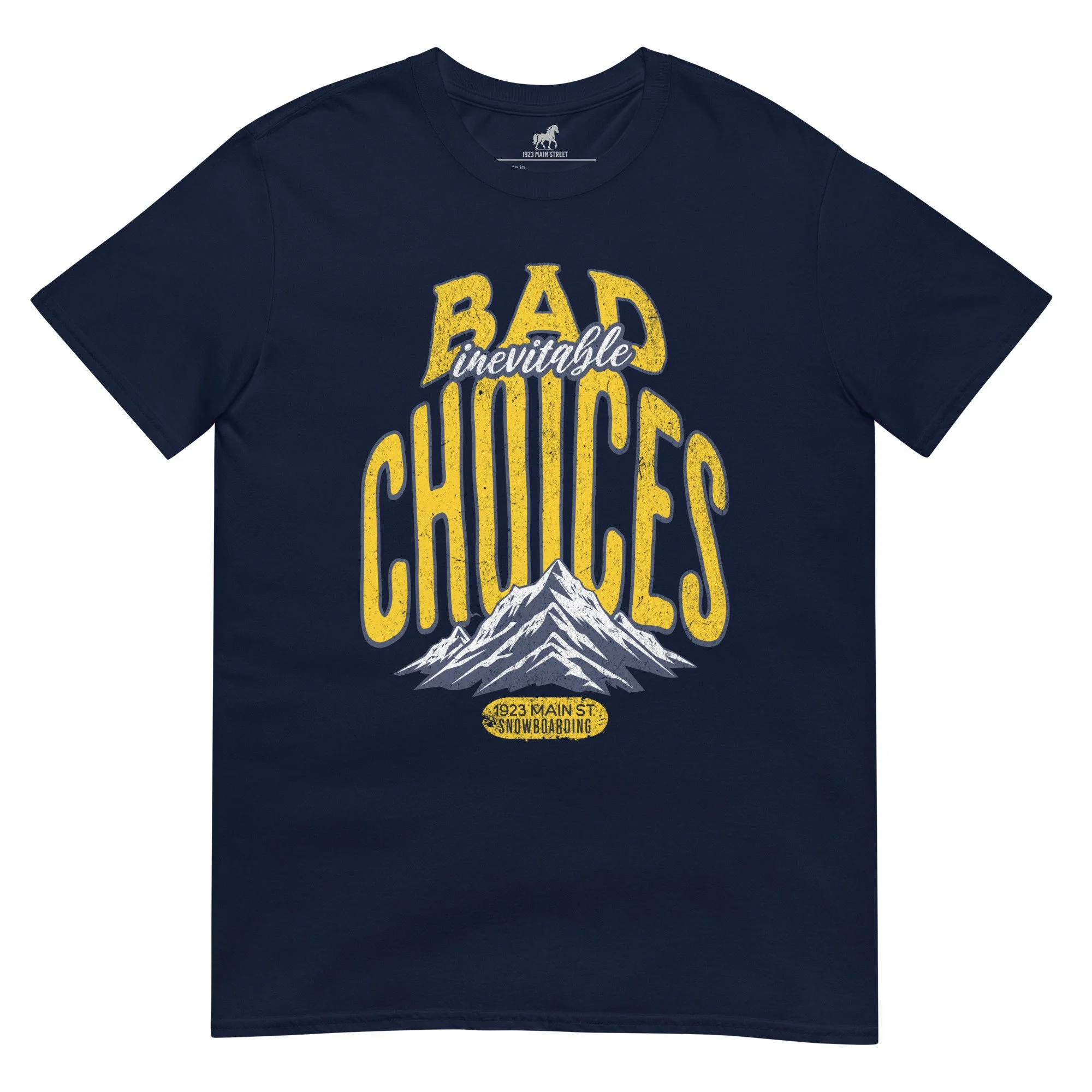 Bad Choices Inevitable snowboard t-shirt navy.