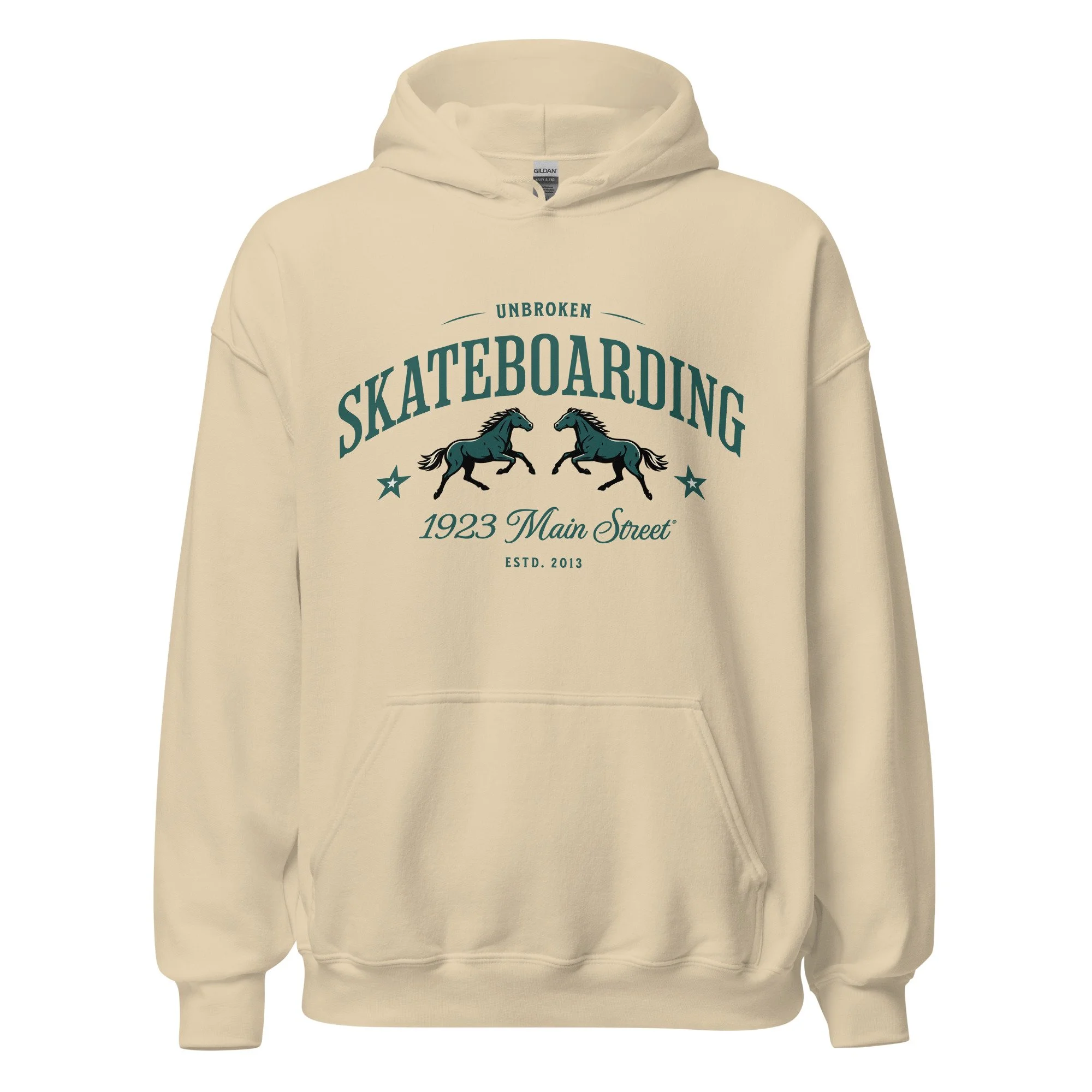 Unbroken Skateboarding Hoodie sand.