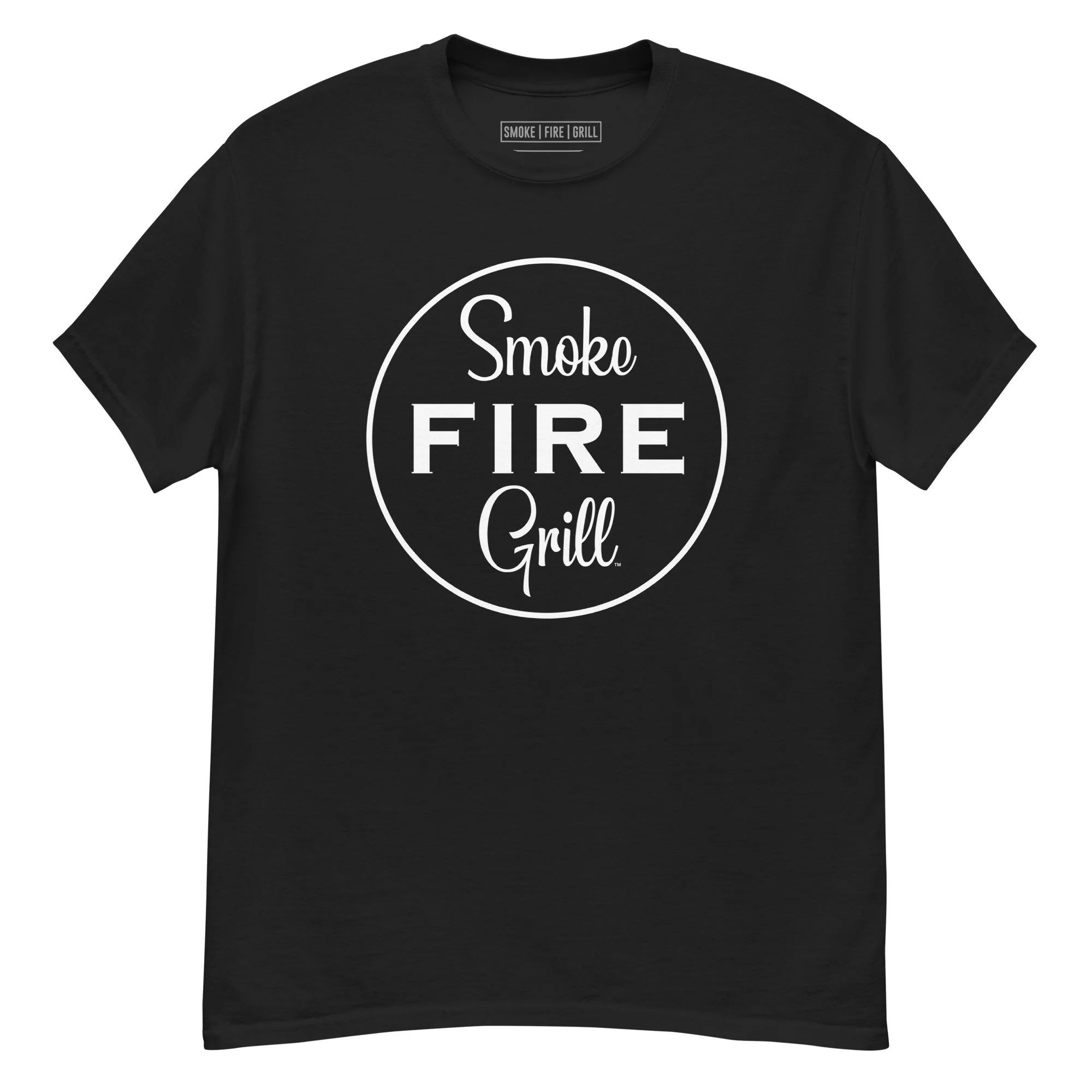 Smoke Fire Grill classic logo t-shirt black.