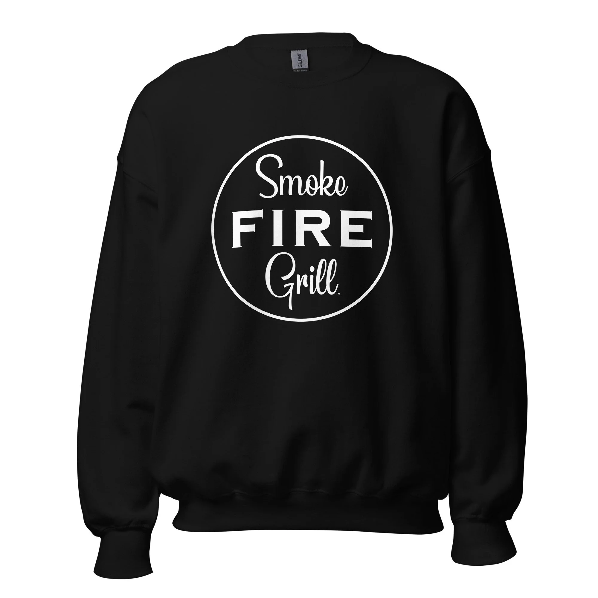 Smoke Fire Grill classic logo sweatshirt black.