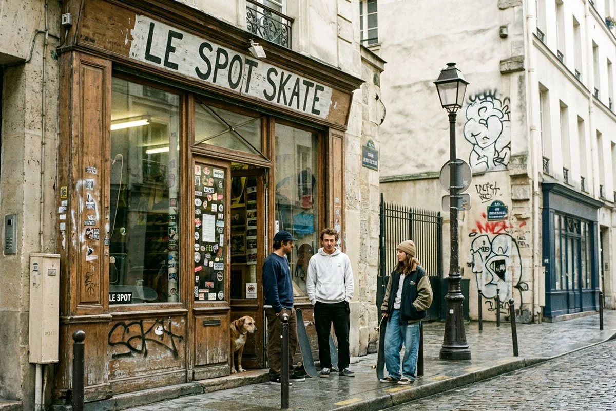 Skateboard shop in France.