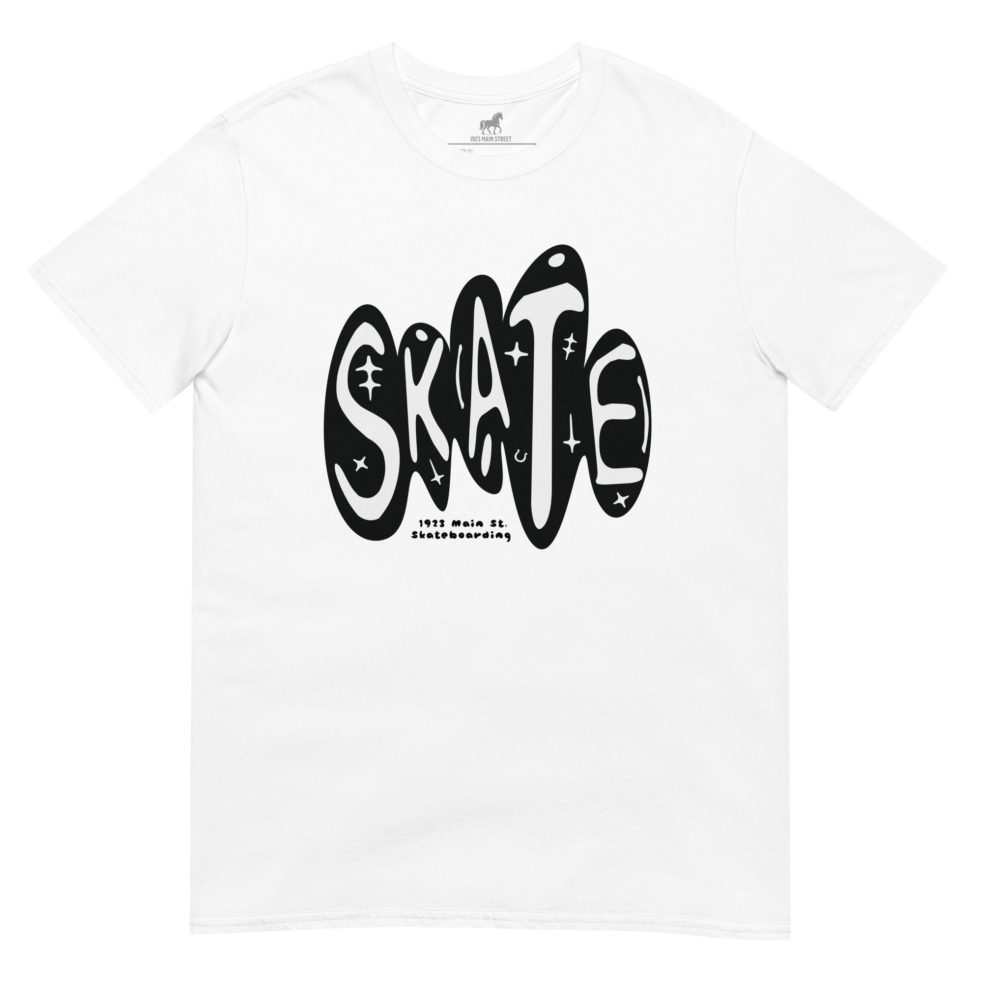 Skate Black and White t-shirt, white.