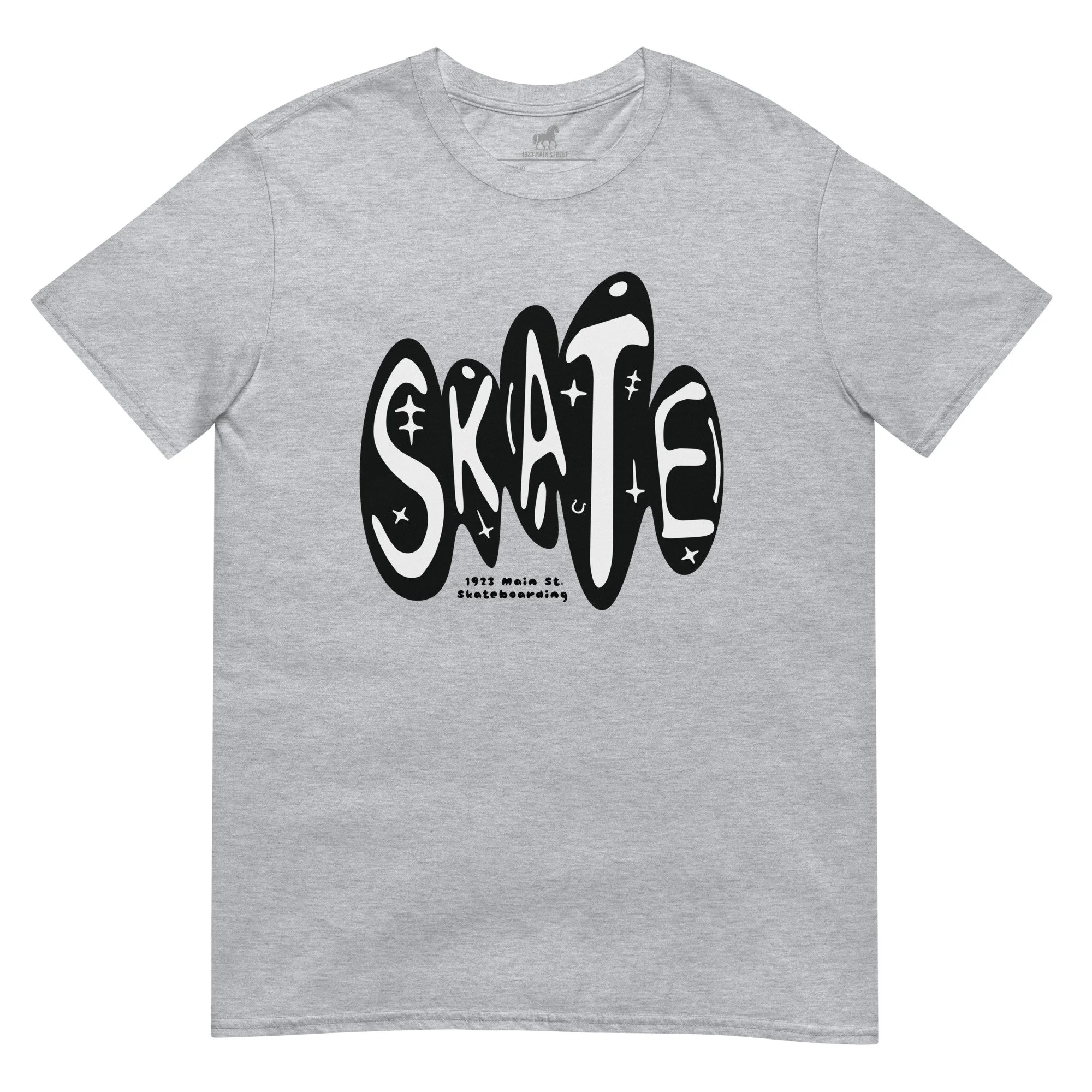 Skate Black and White t-shirt, grey.