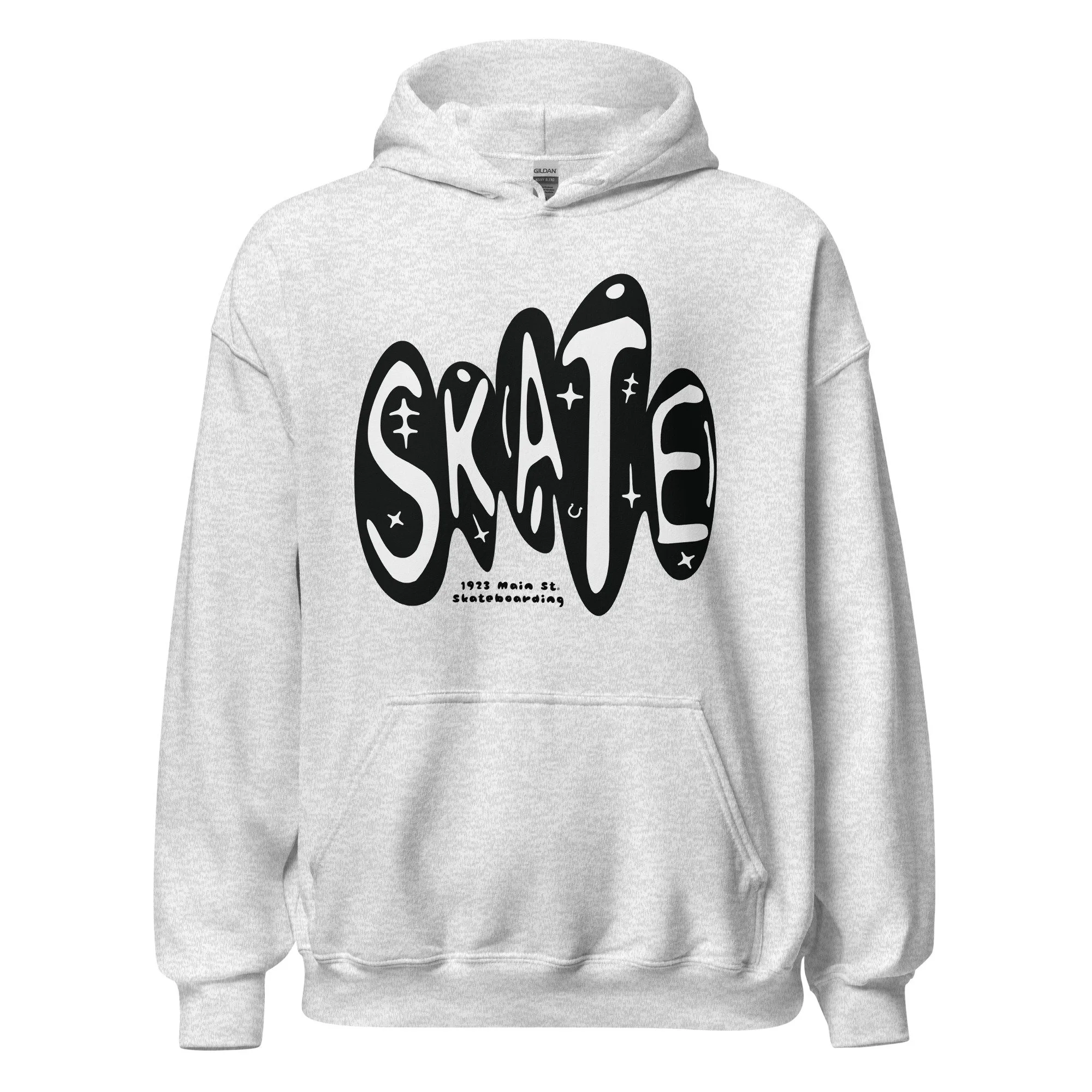 Skate Black and White hoodie ash.