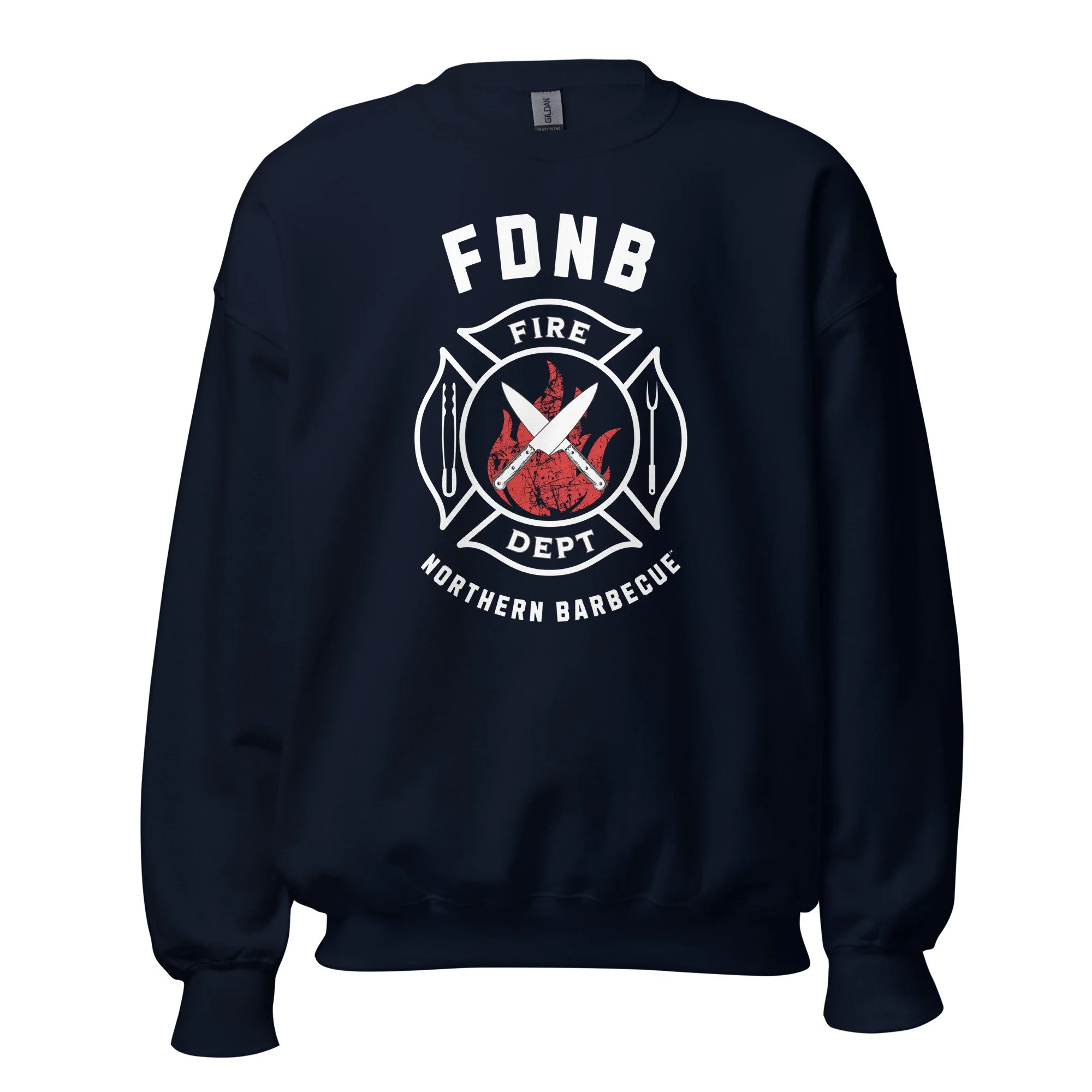 FDNB Fire Department Northern Barbecue sweatshirt navy.