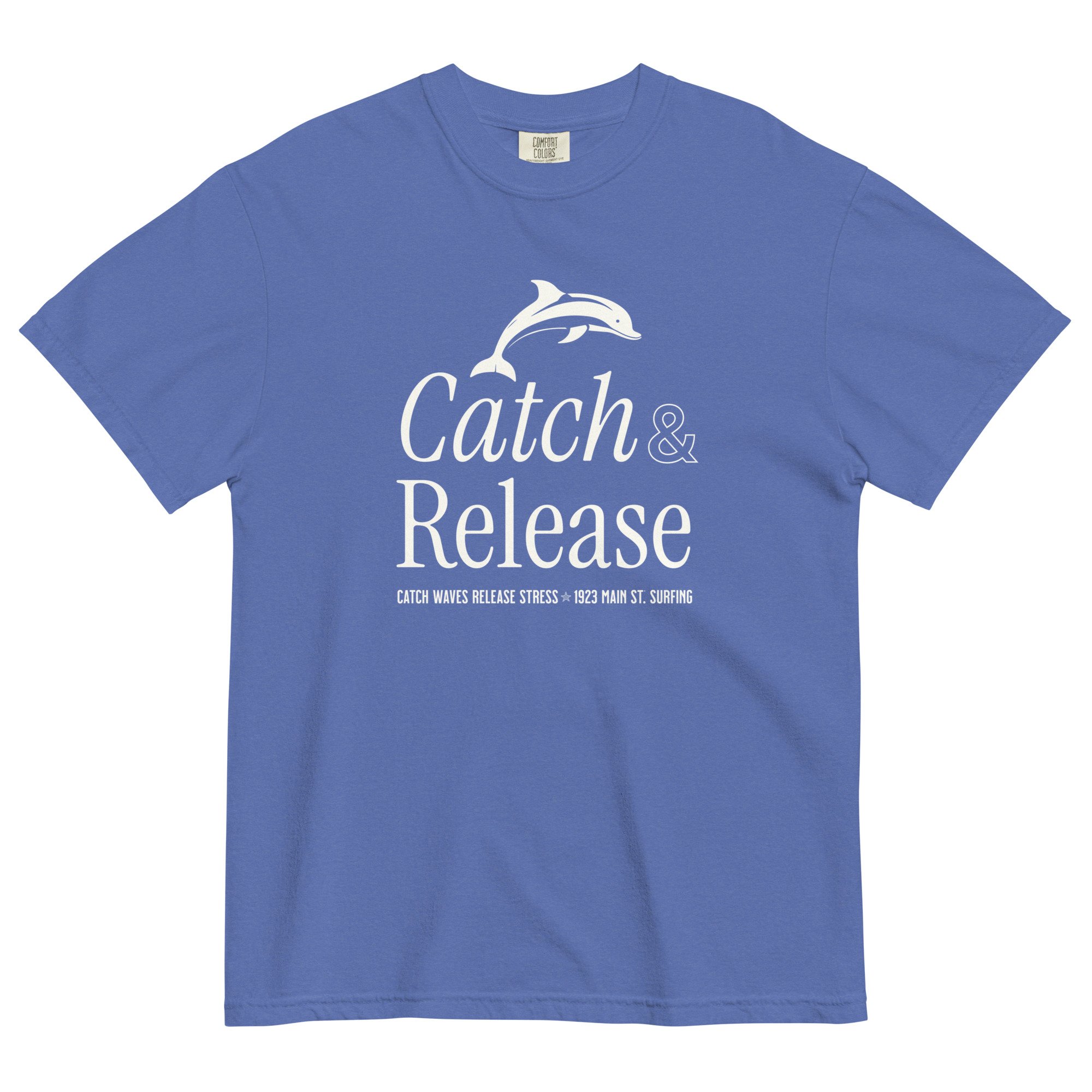 Catch and Release Stack surfing t-shirt mystic blue.