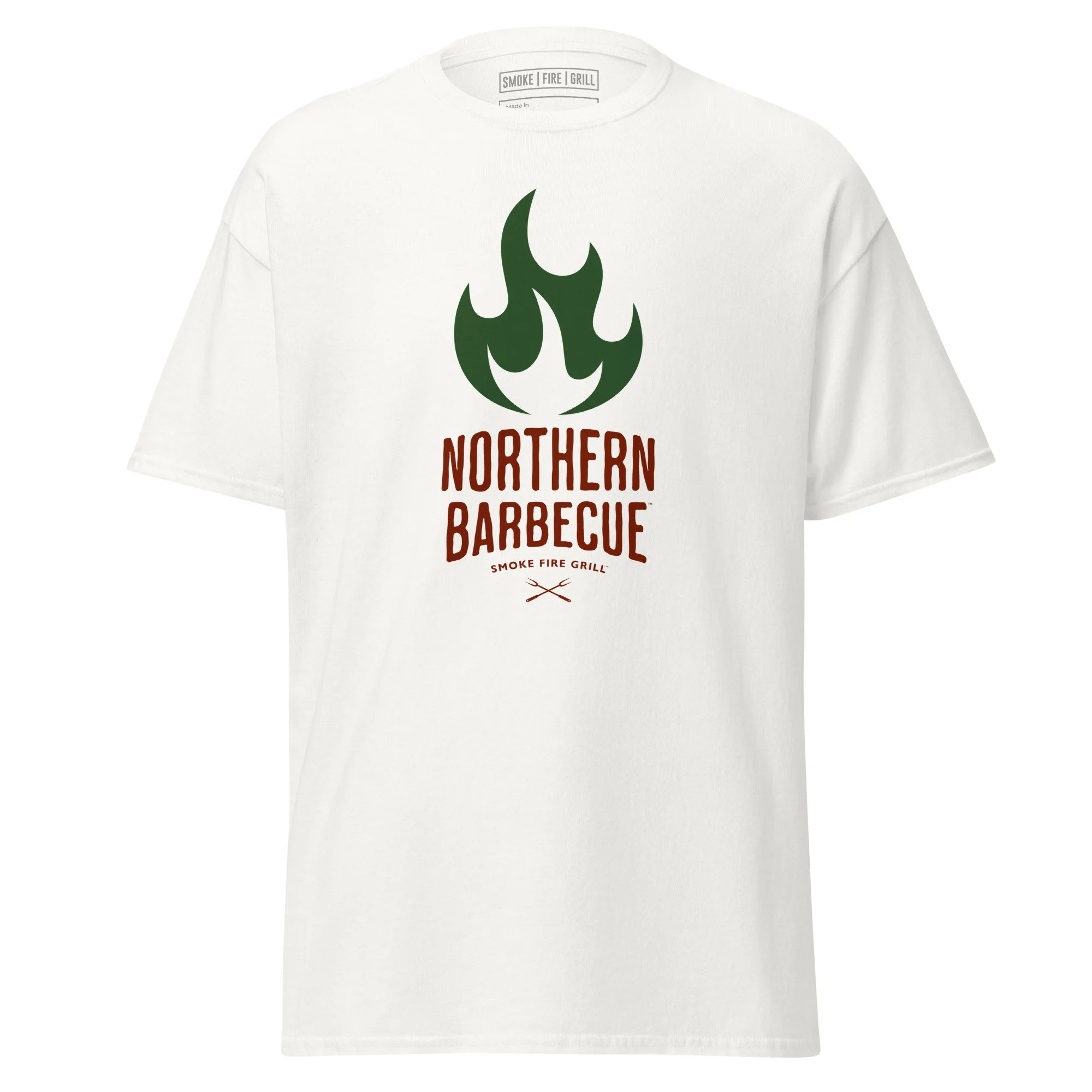 Northern Barbecue Flame t-shirt white.