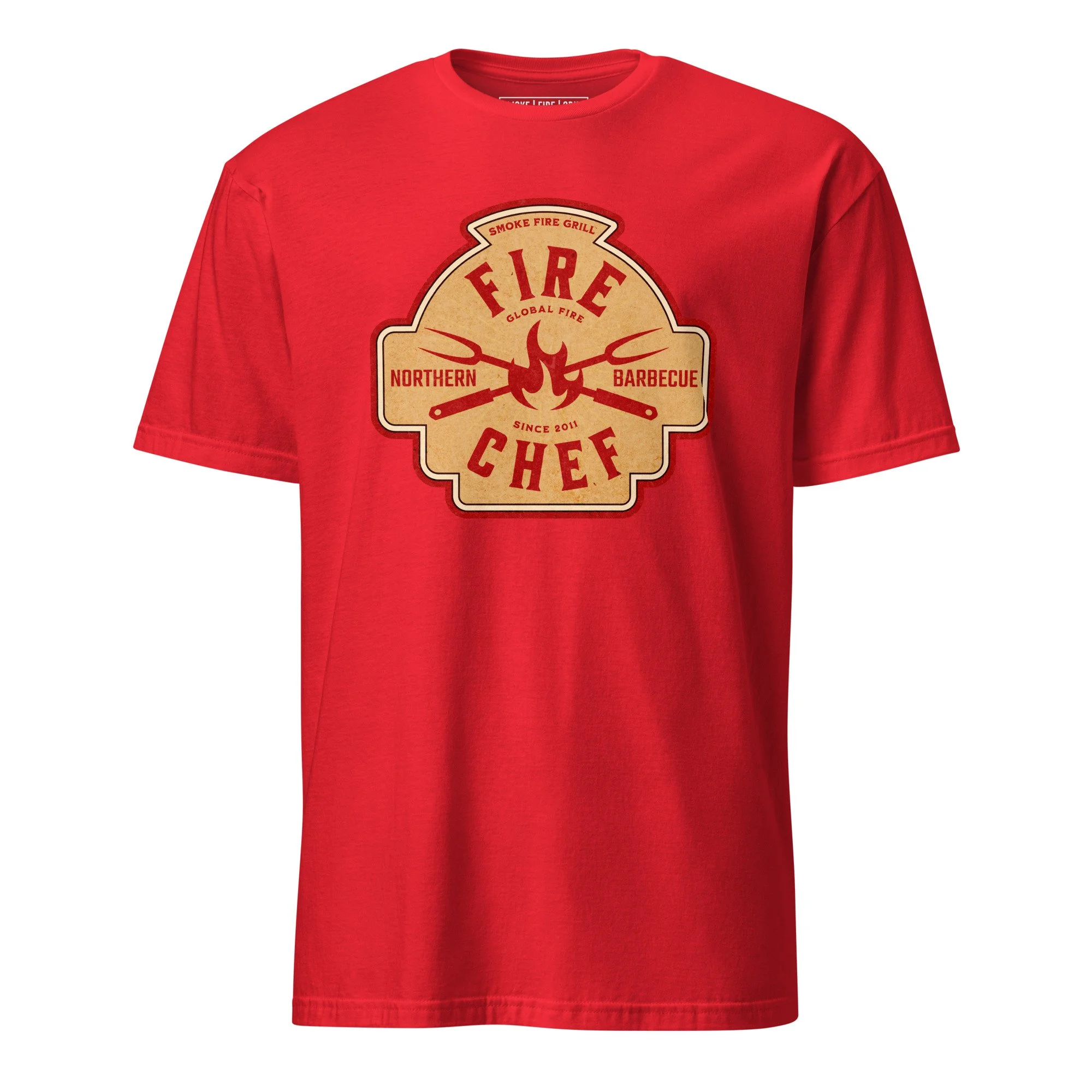 Fire Chef, Global Fire barbecue t-shirt red.