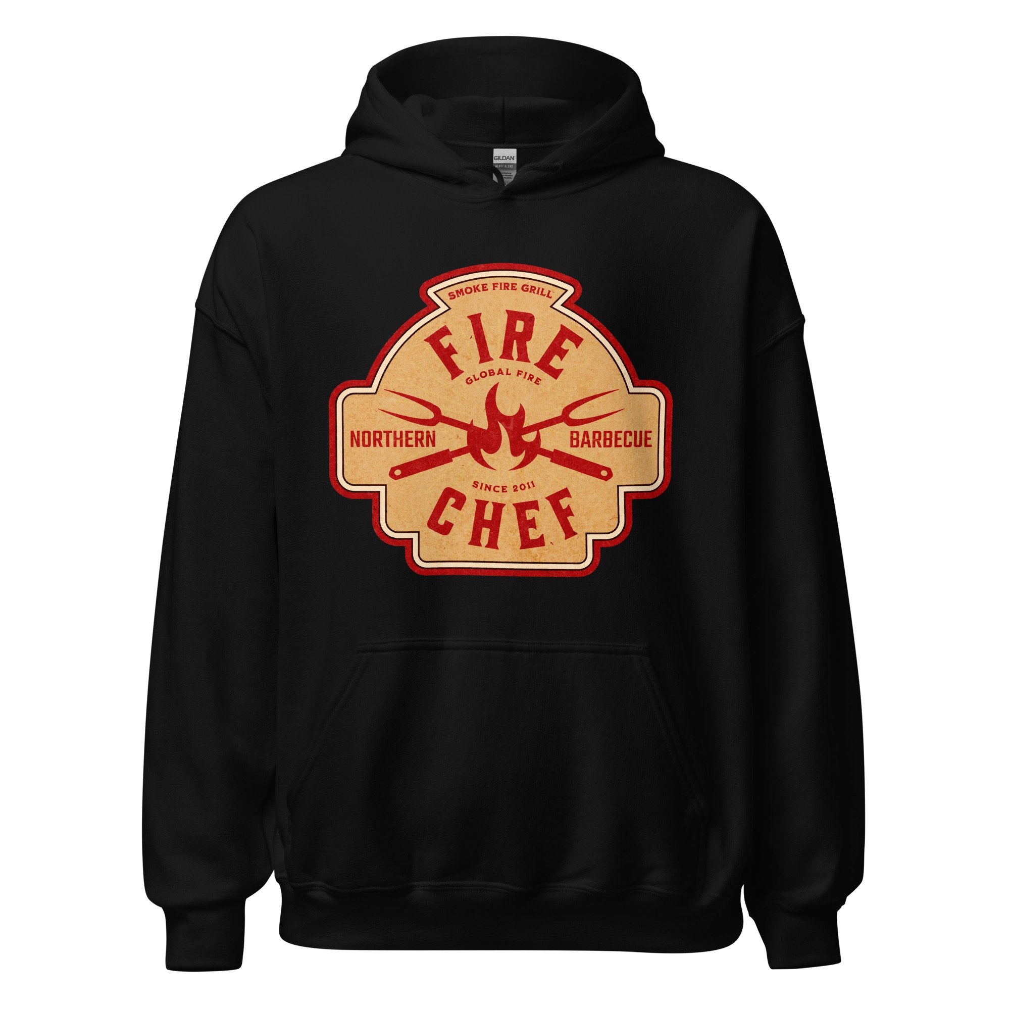 Fire Chef, Global Fire barbecue hoodie black.