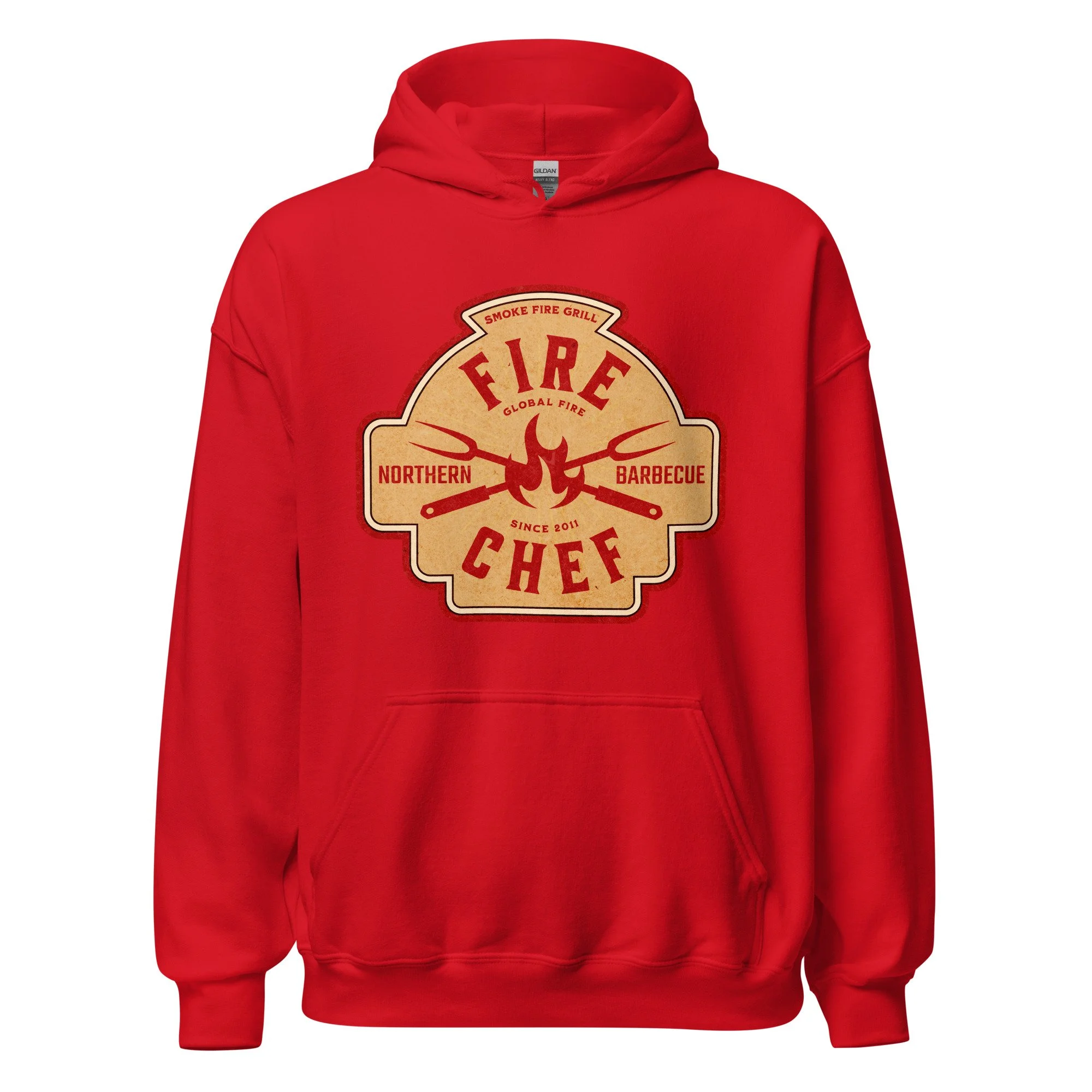 Fire Chef, Global Fire barbecue hoodie red.