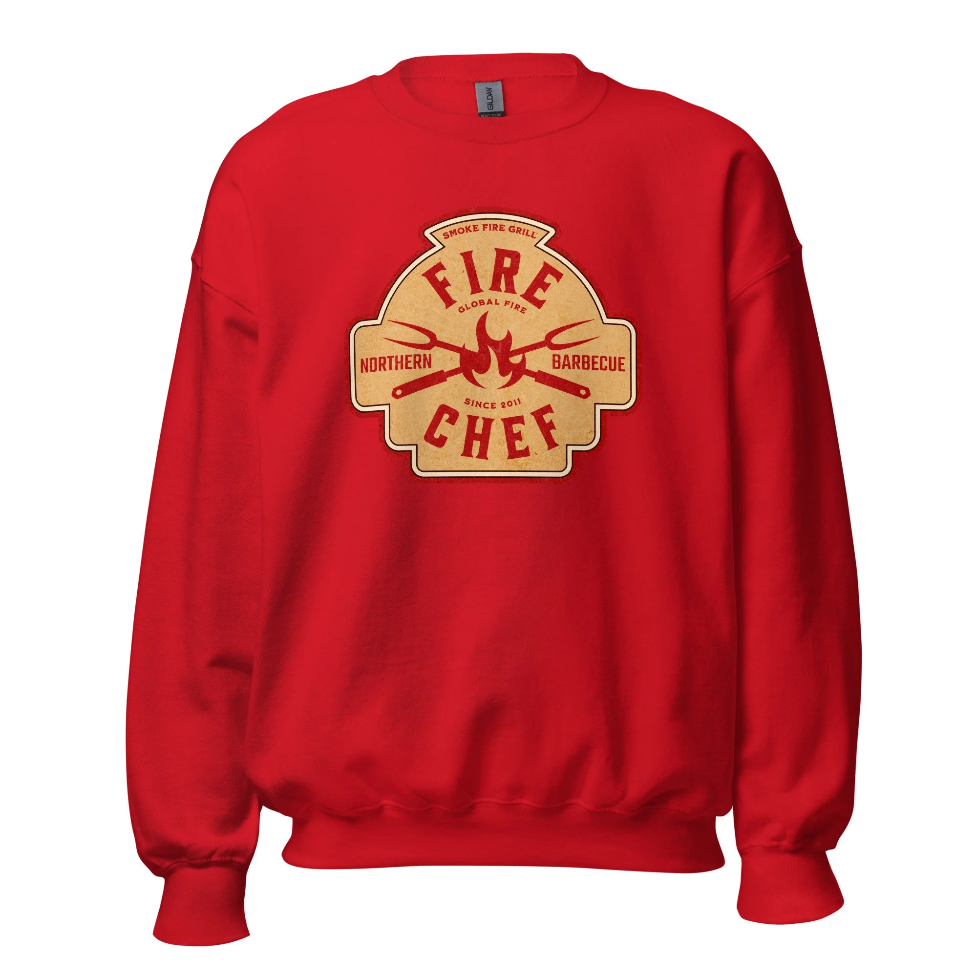 Fire Chef, Global Fire barbecue sweatshirt red.