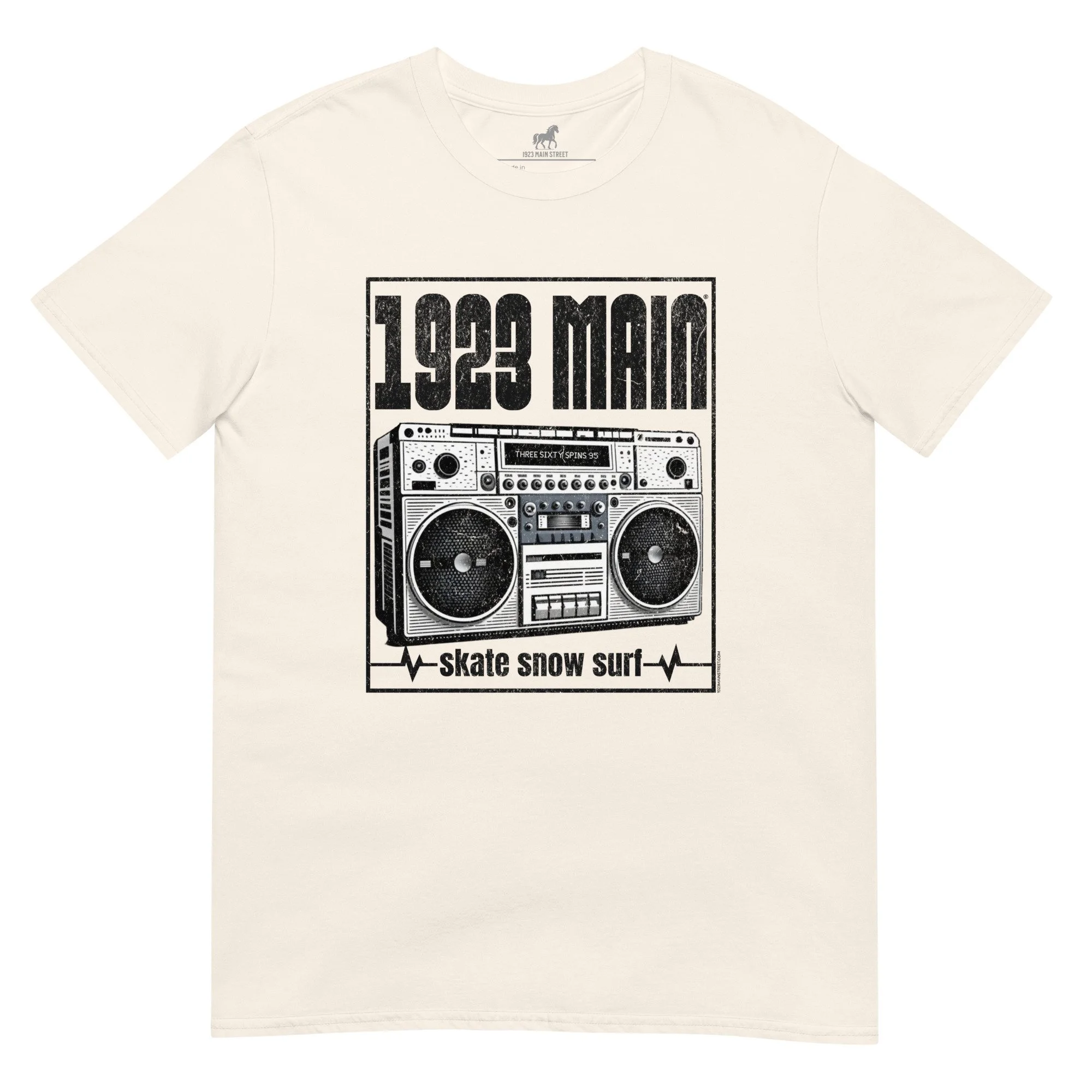 1923 Main Boom Box t-shirt (skate snow surf) natural.