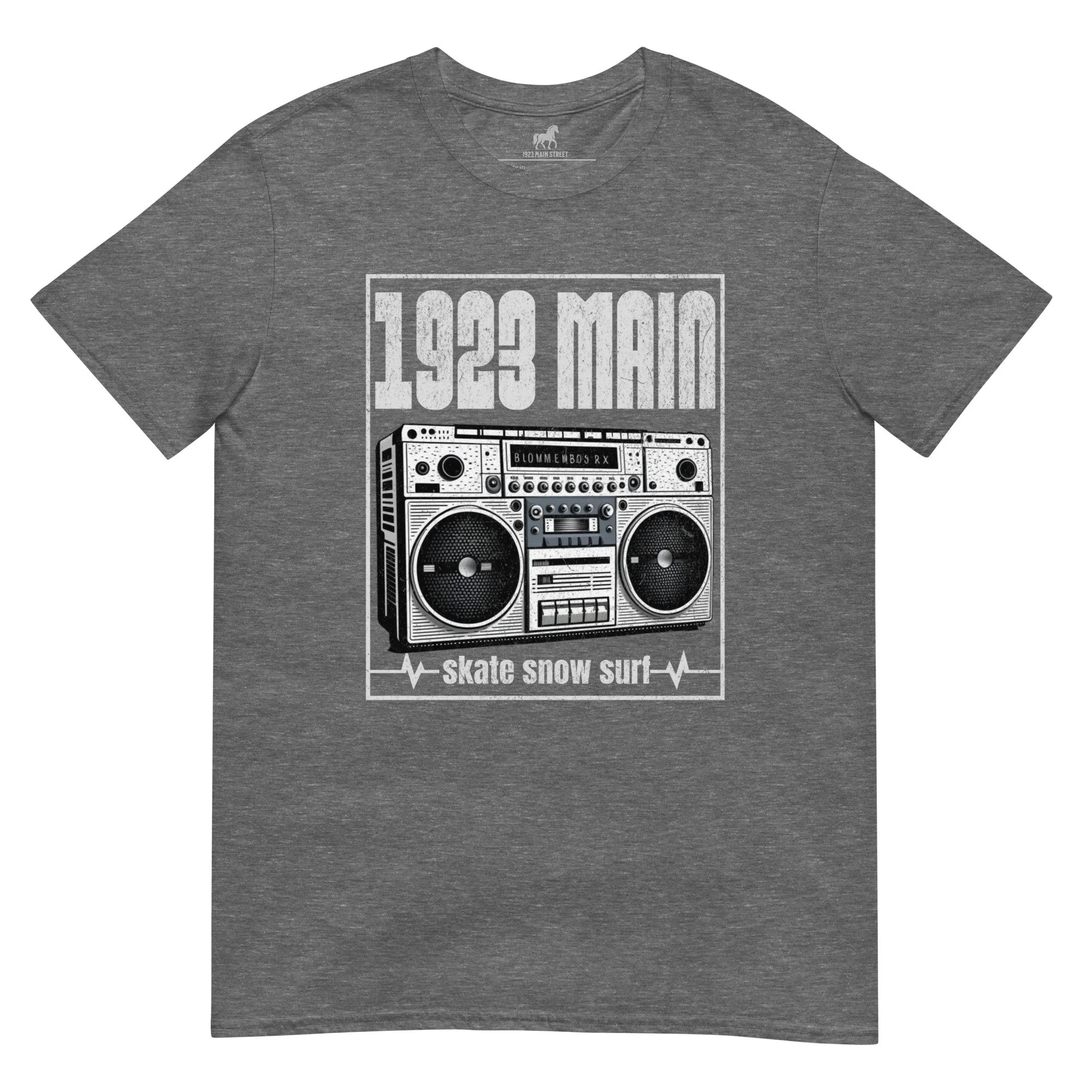 1923 MAIN Boom Box tee graphite.