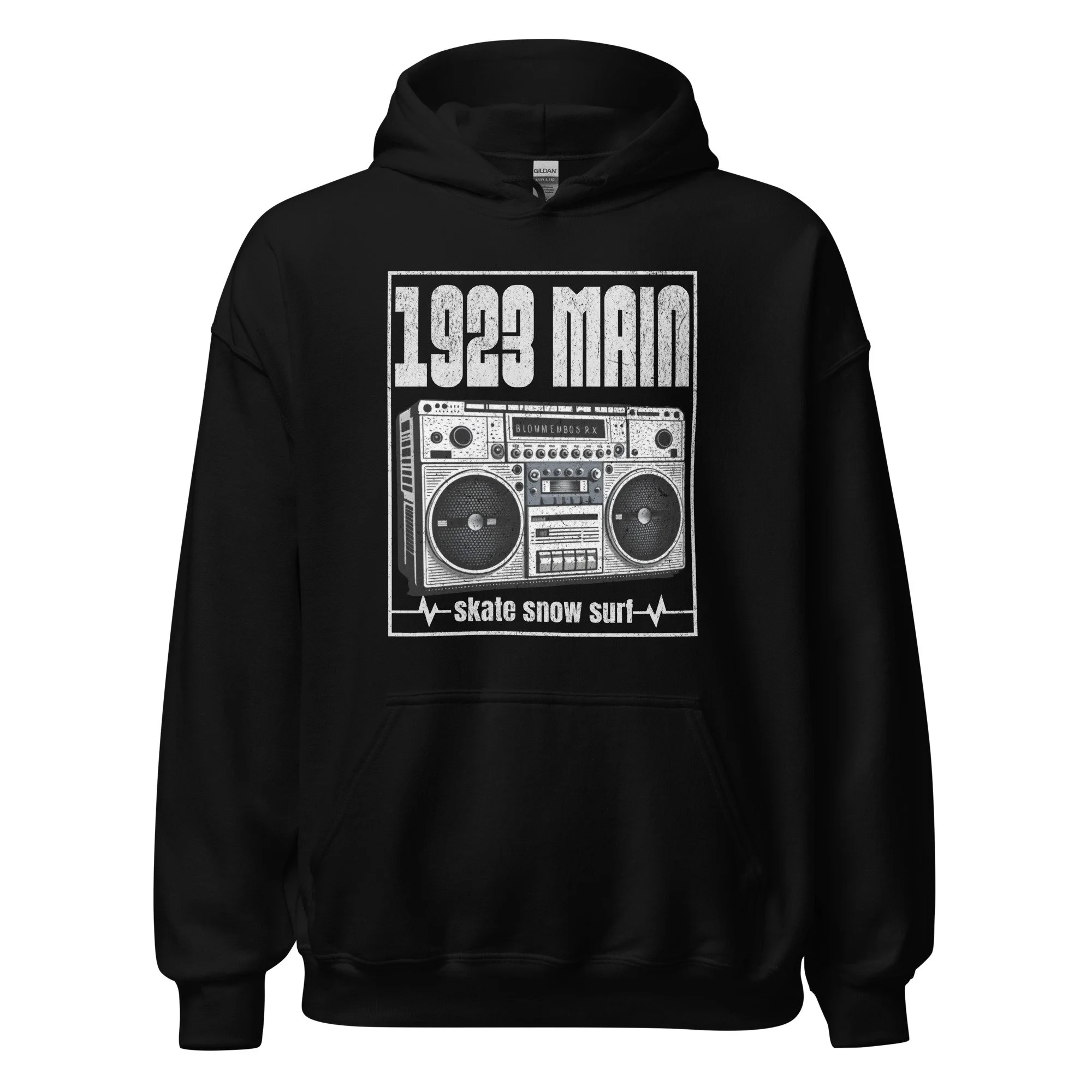1923 MAIN Boom Box hoodie black.